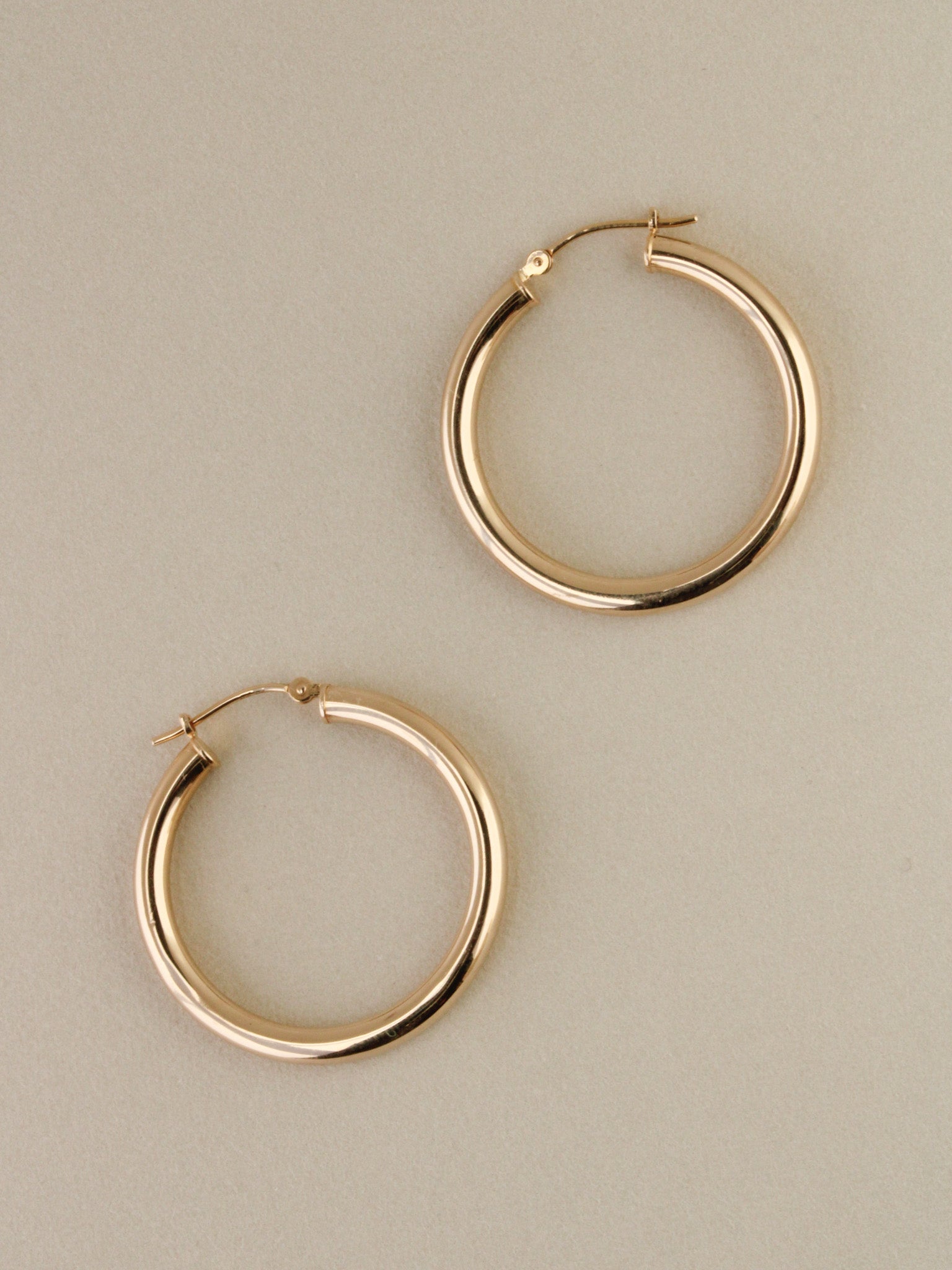 Tube Hoop Earrings, 30mm