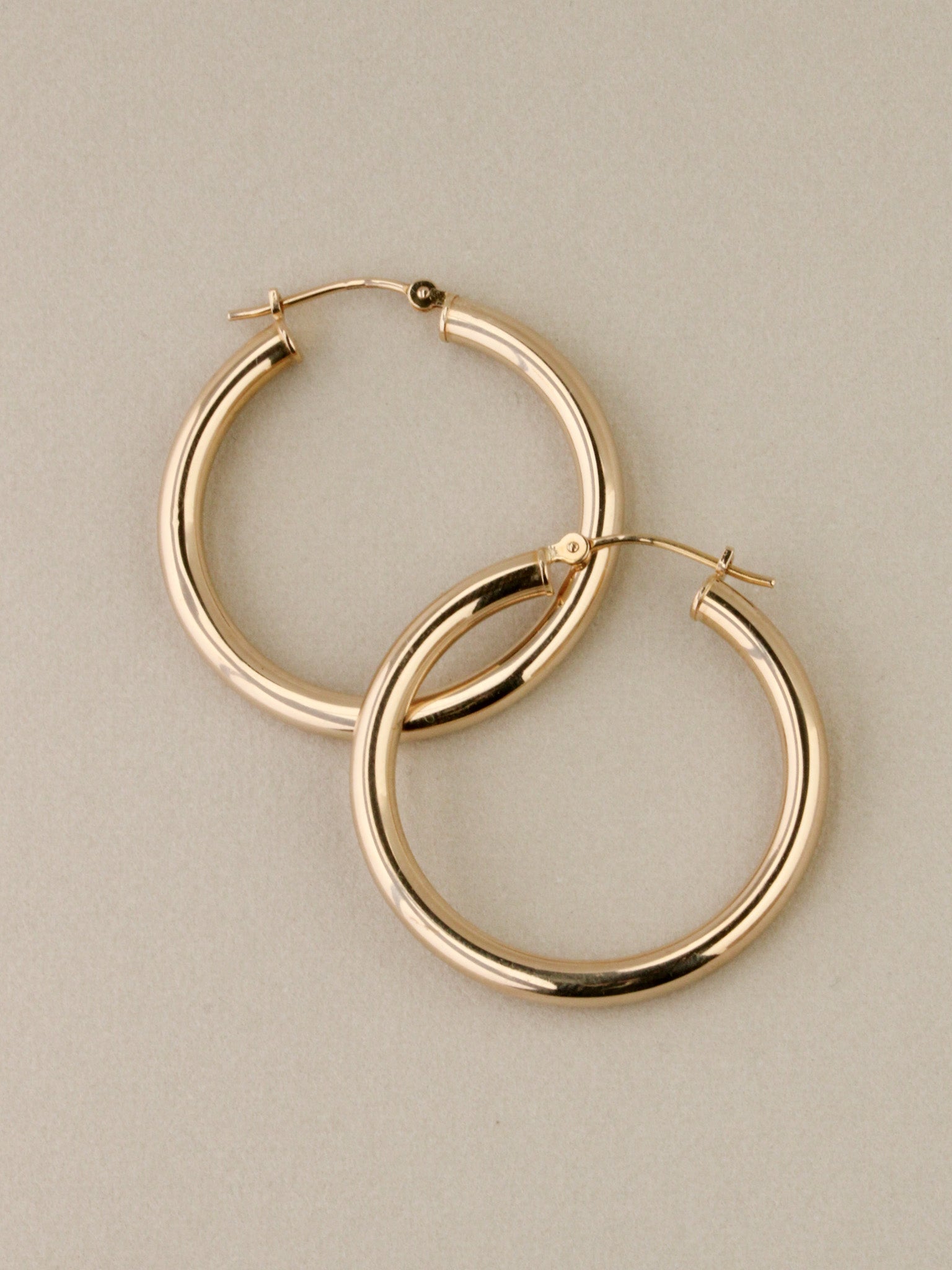 Tube Hoop Earrings, 30mm