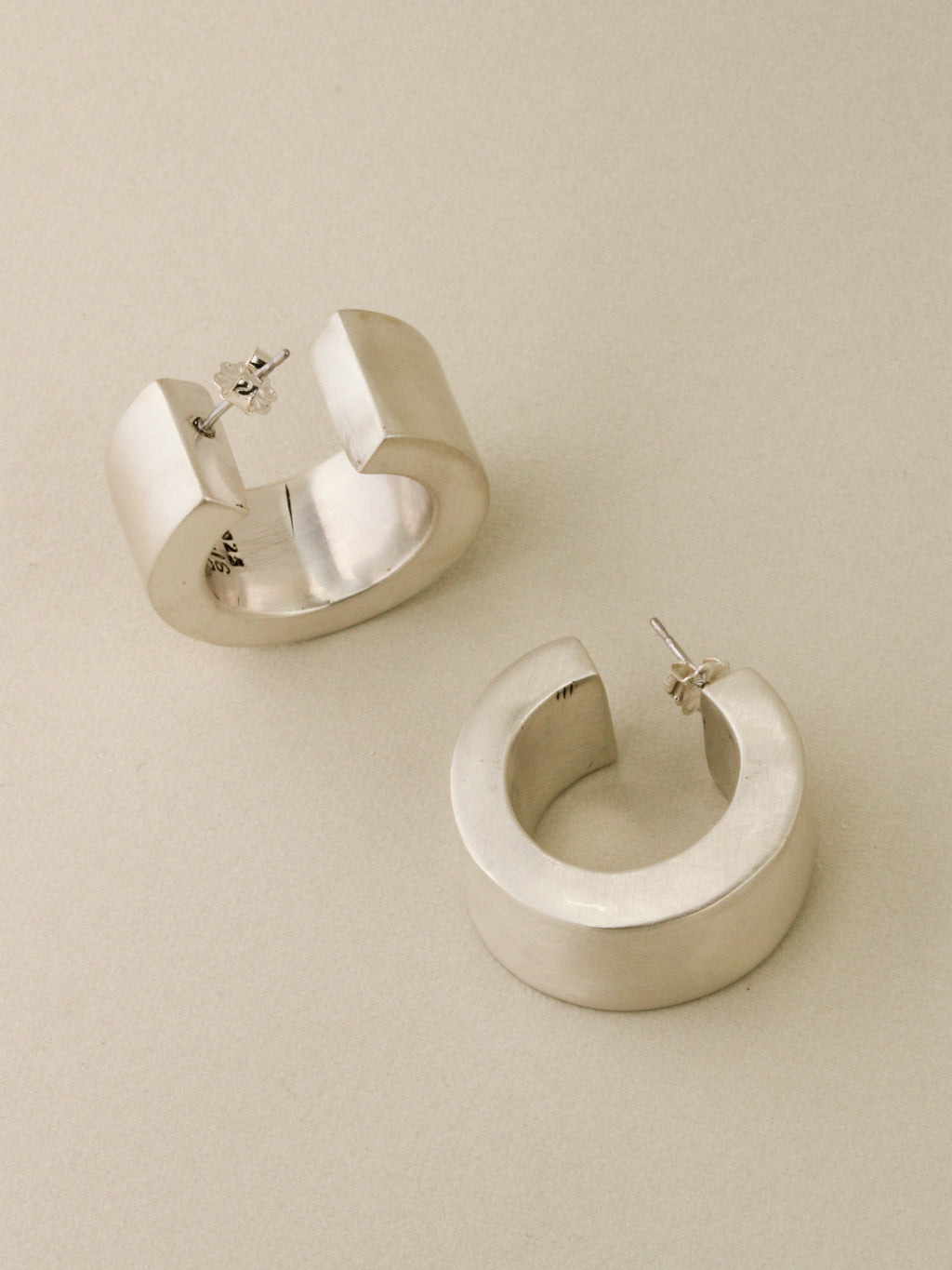 Brushed Hollow-Form Mexican Hoops