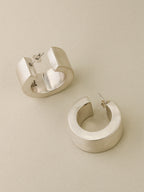 Brushed Hollow-Form Mexican Hoops