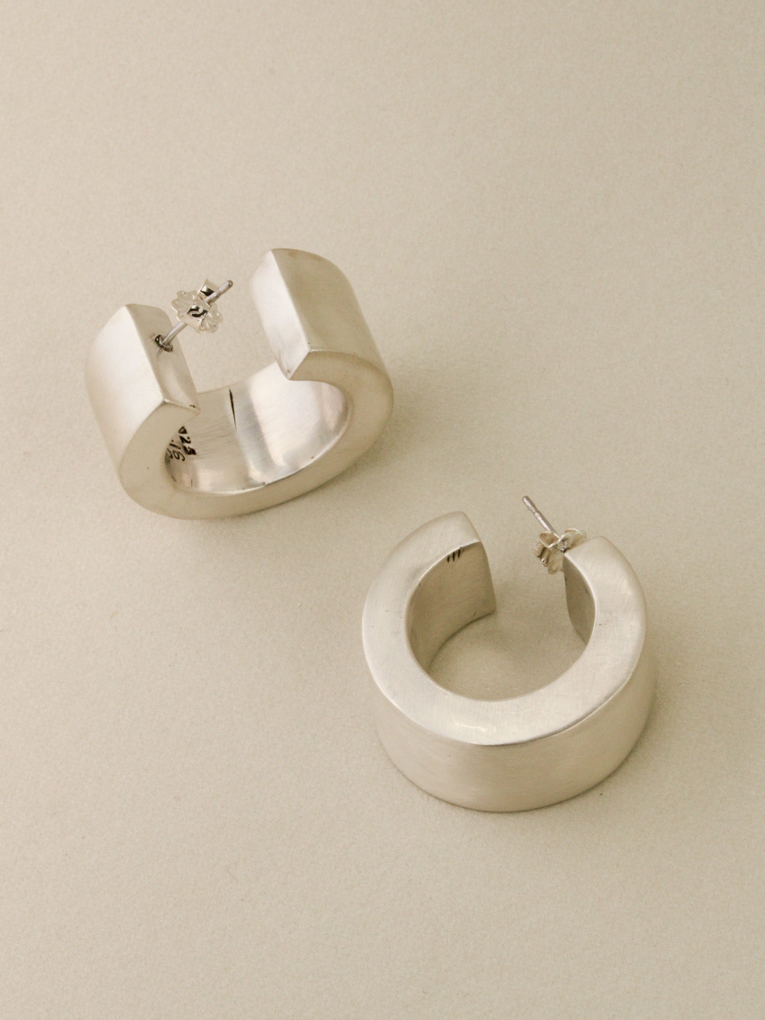 Brushed Hollow-Form Mexican Hoops