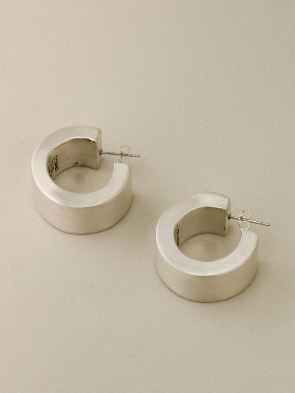 Brushed Hollow-Form Mexican Hoops
