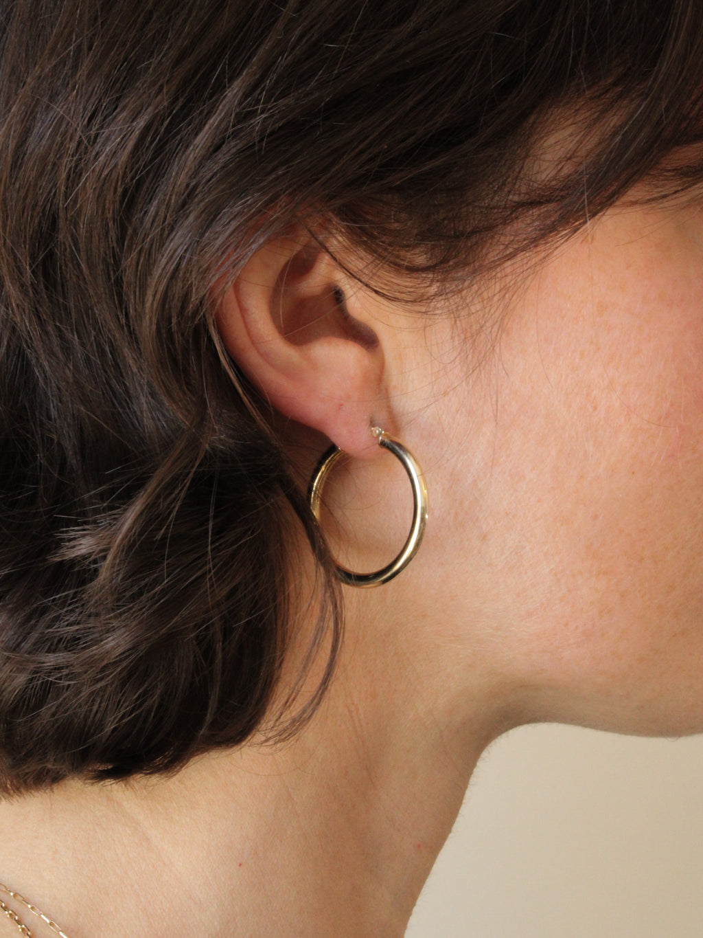 Tube Hoop Earrings, 30mm
