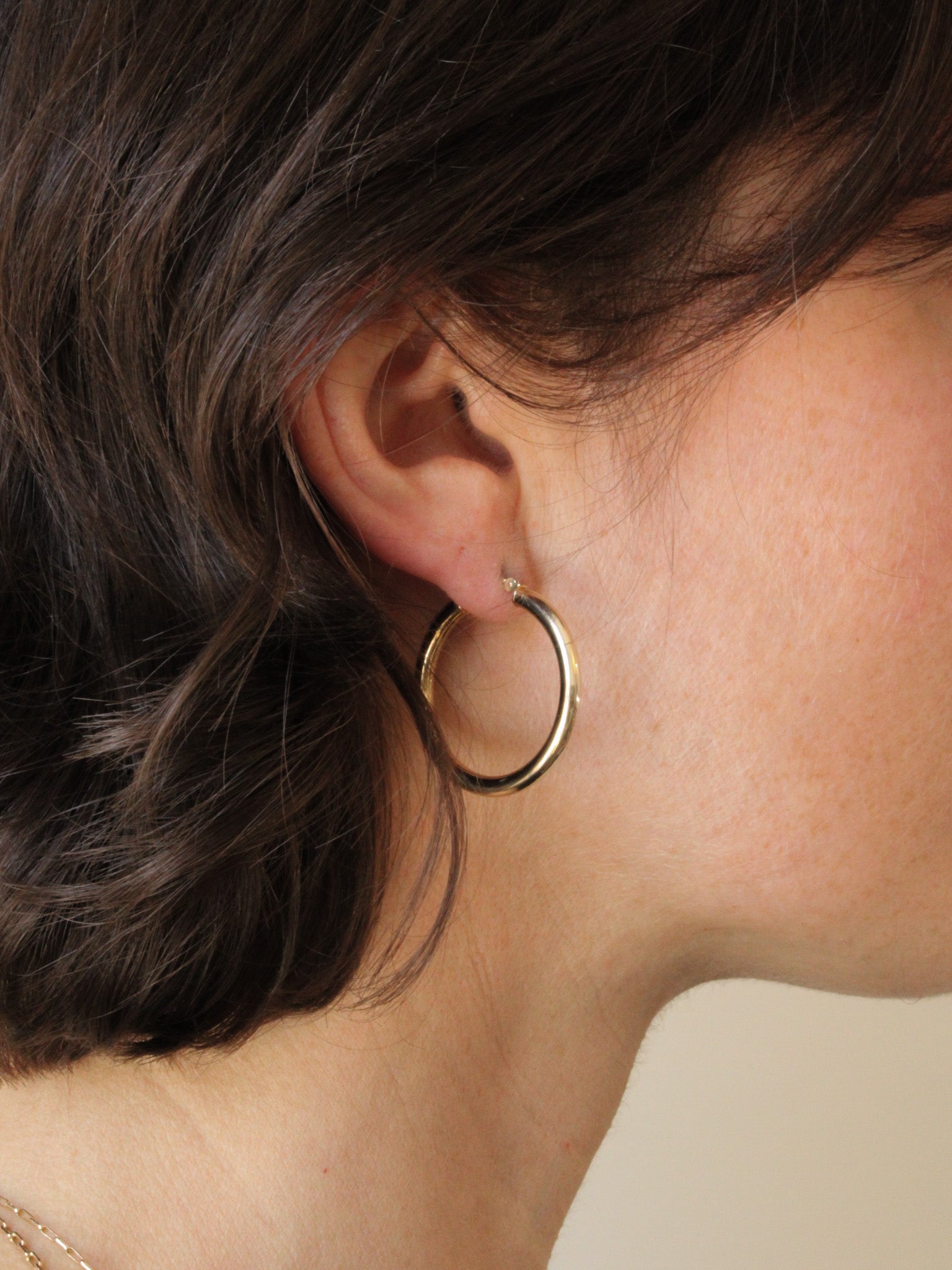 Tube Hoop Earrings, 30mm