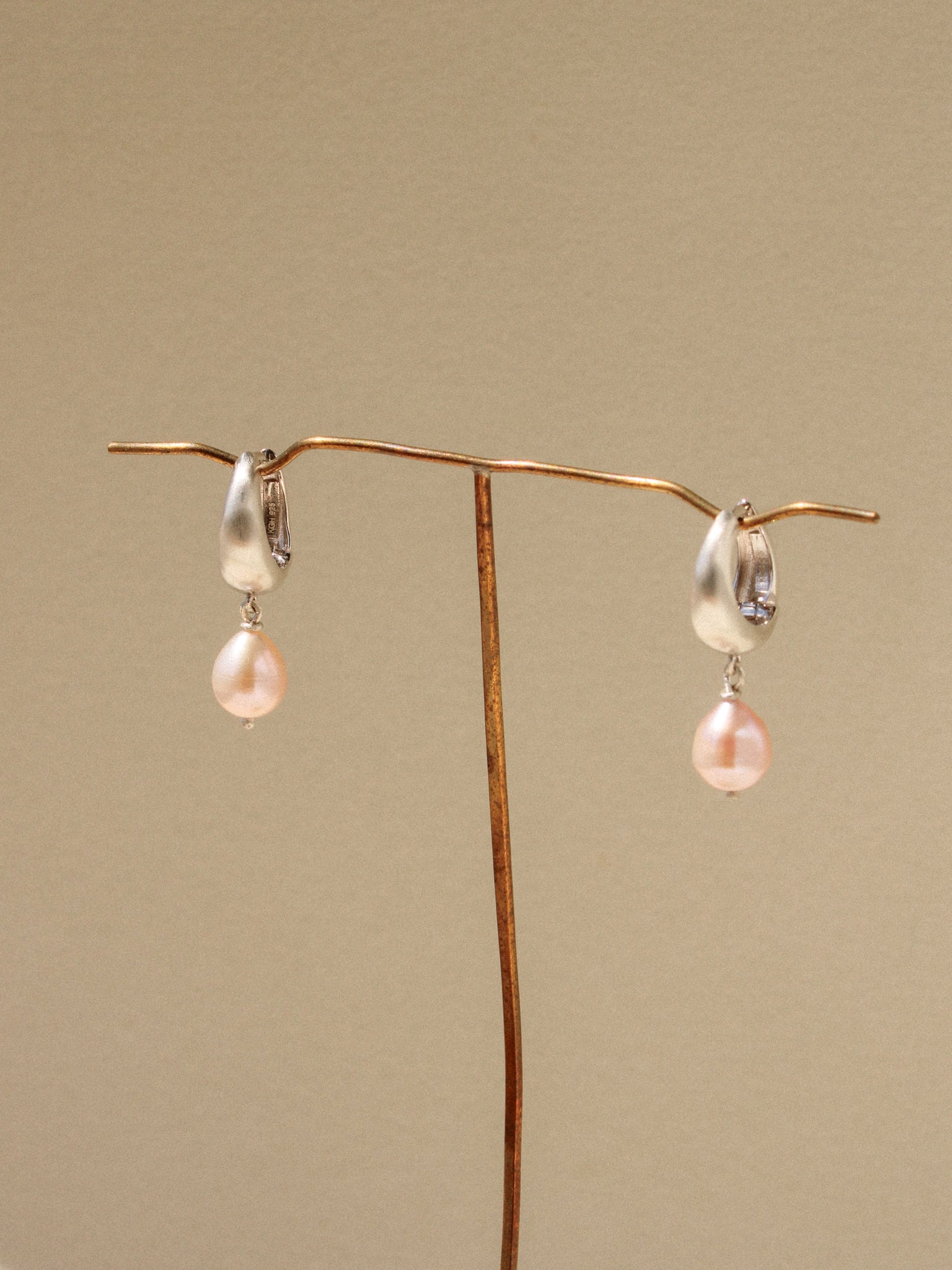 Puffy Pearl Hoops