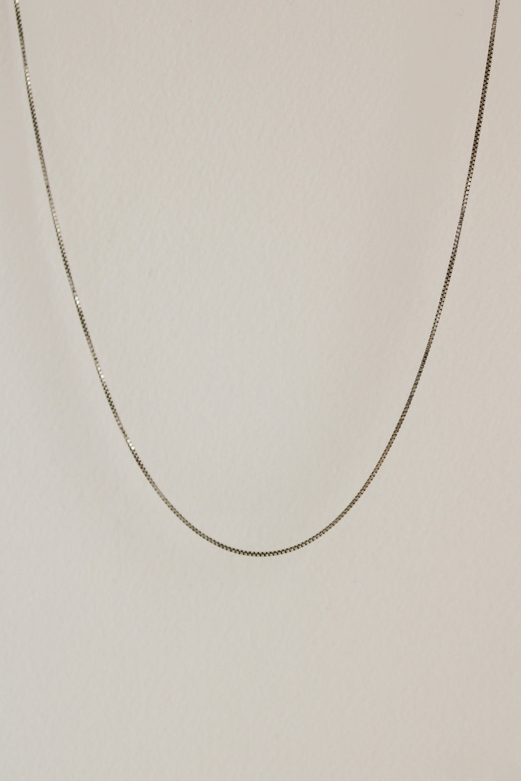 14k White Gold Box Chain
