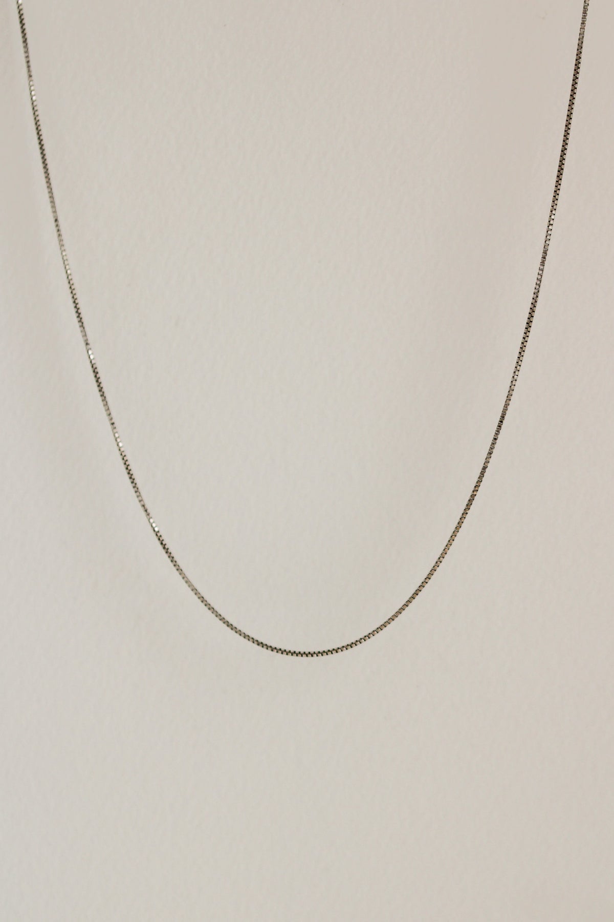 14k White Gold Box Chain