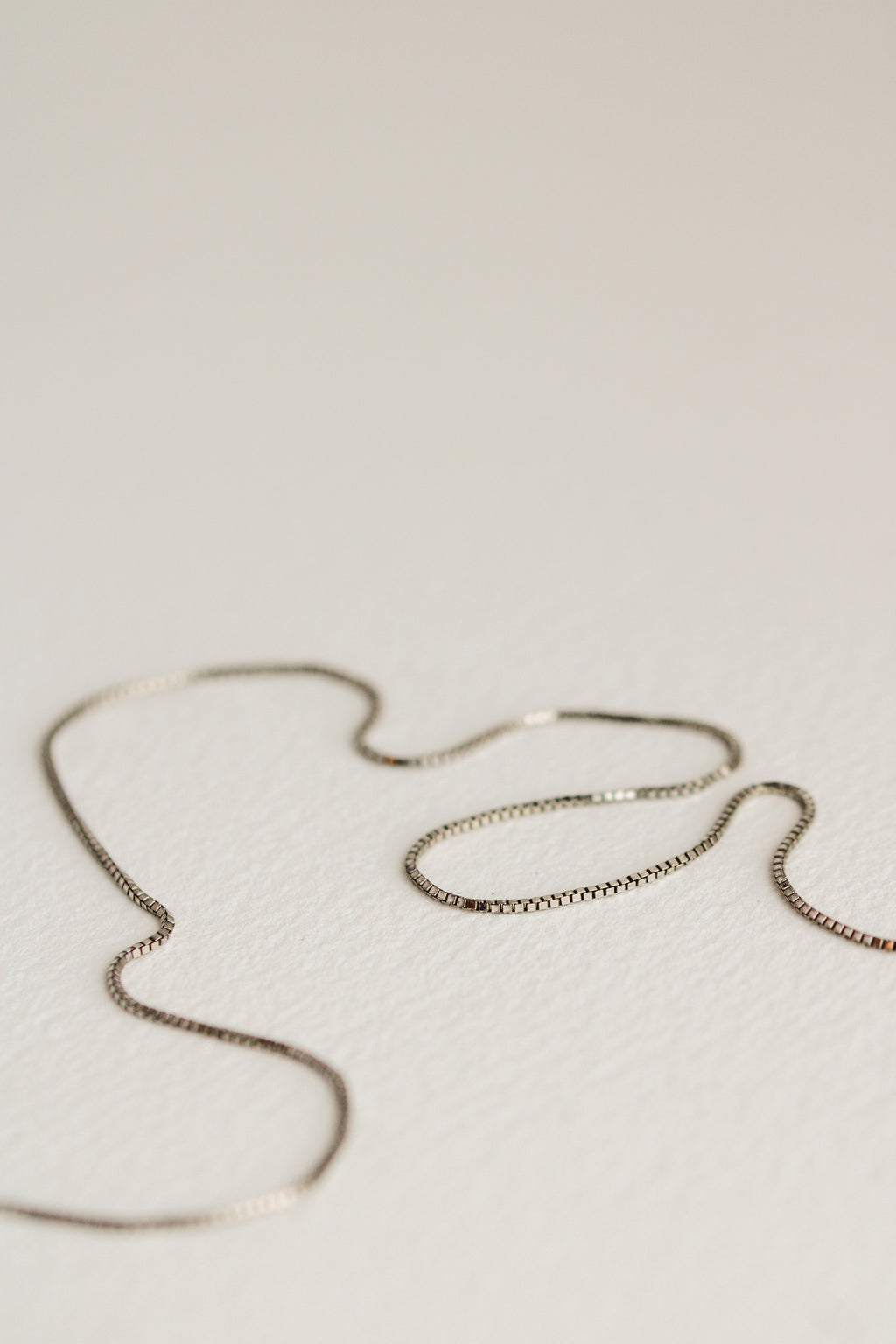 14k White Gold Box Chain