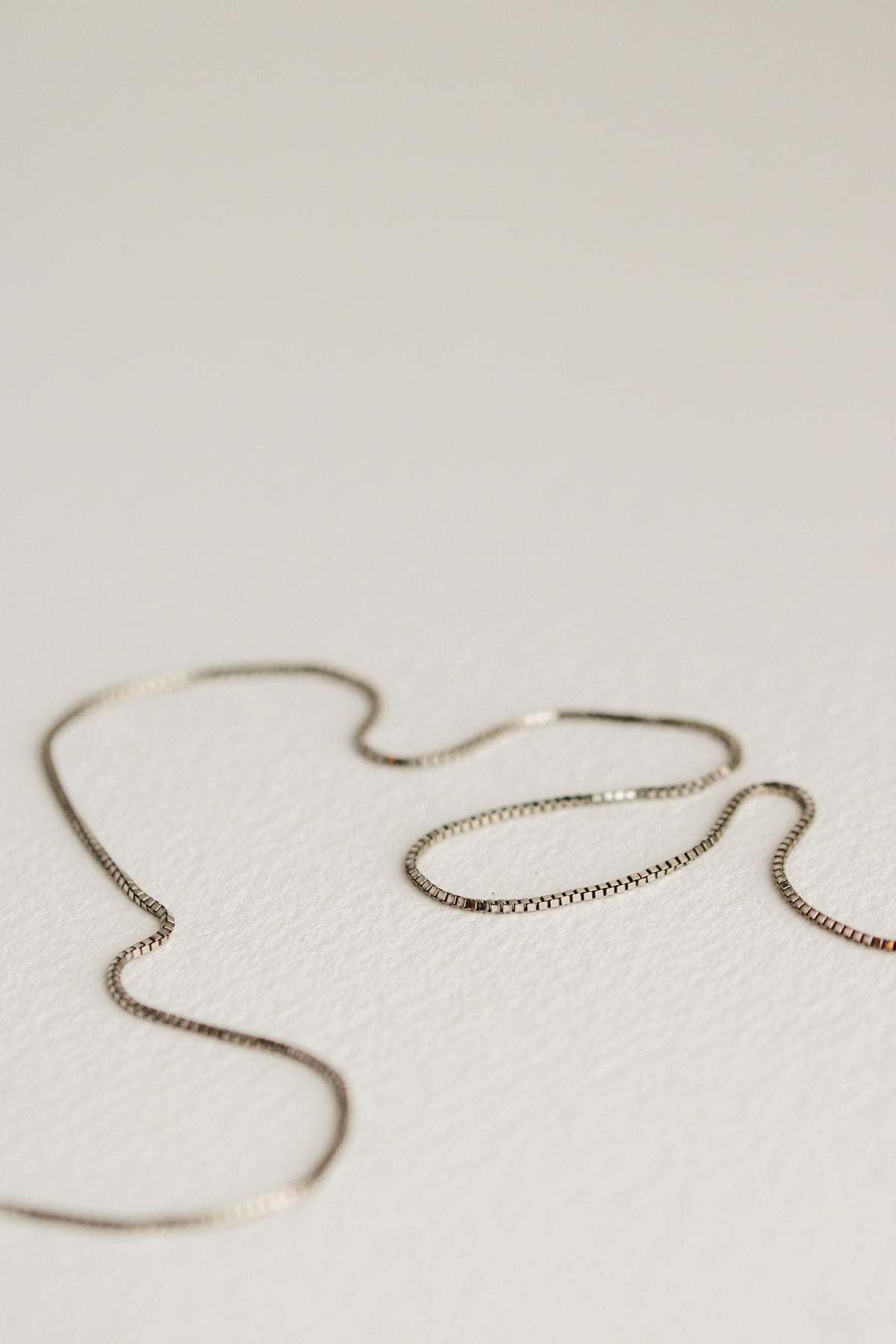 14k White Gold Box Chain