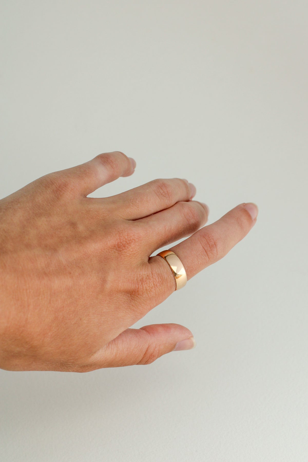 14k Apricot Half Round Band