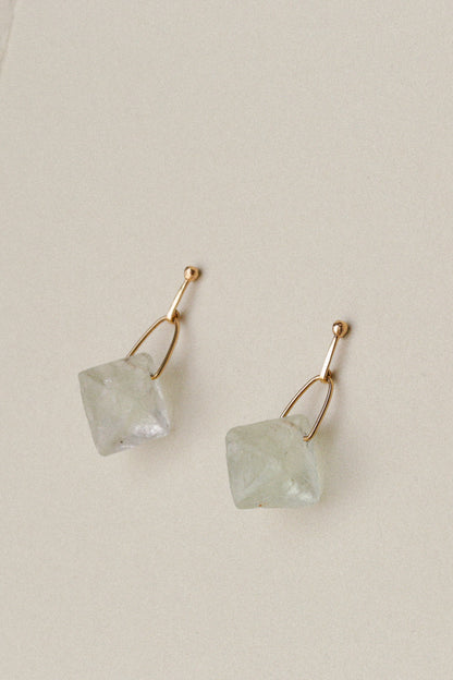 14k Fluorite Prism Earrings