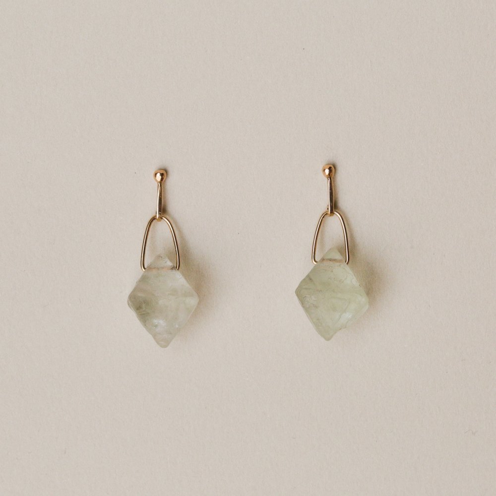 14k Fluorite Prism Earrings