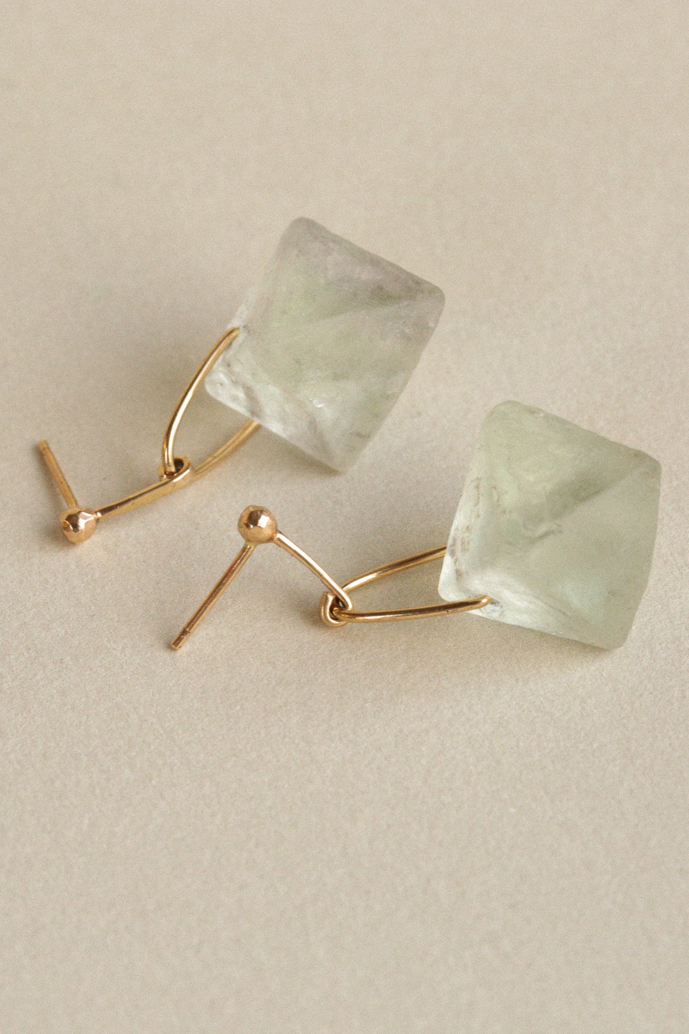14k Fluorite Prism Earrings
