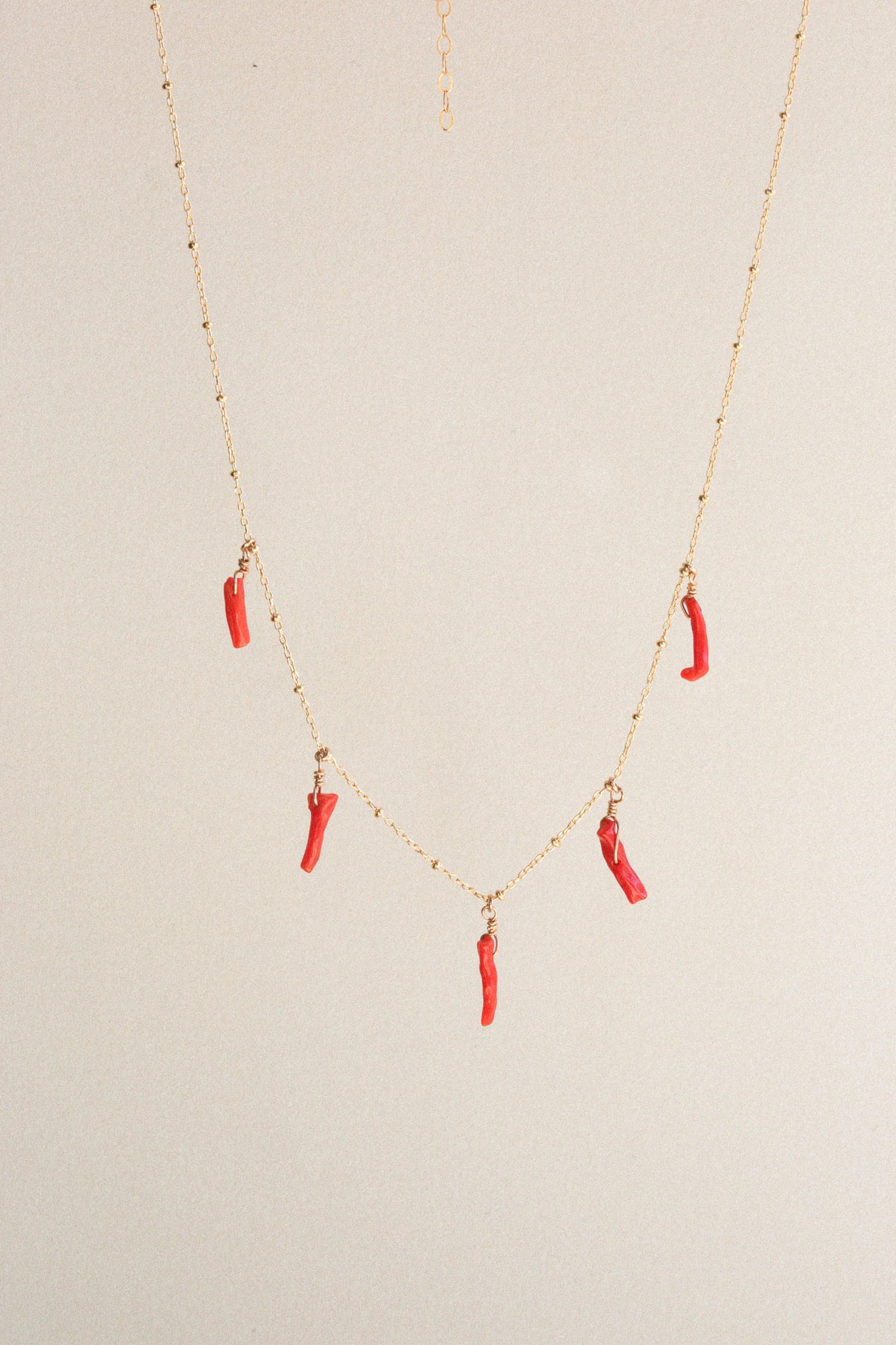 Coral Tag Necklace