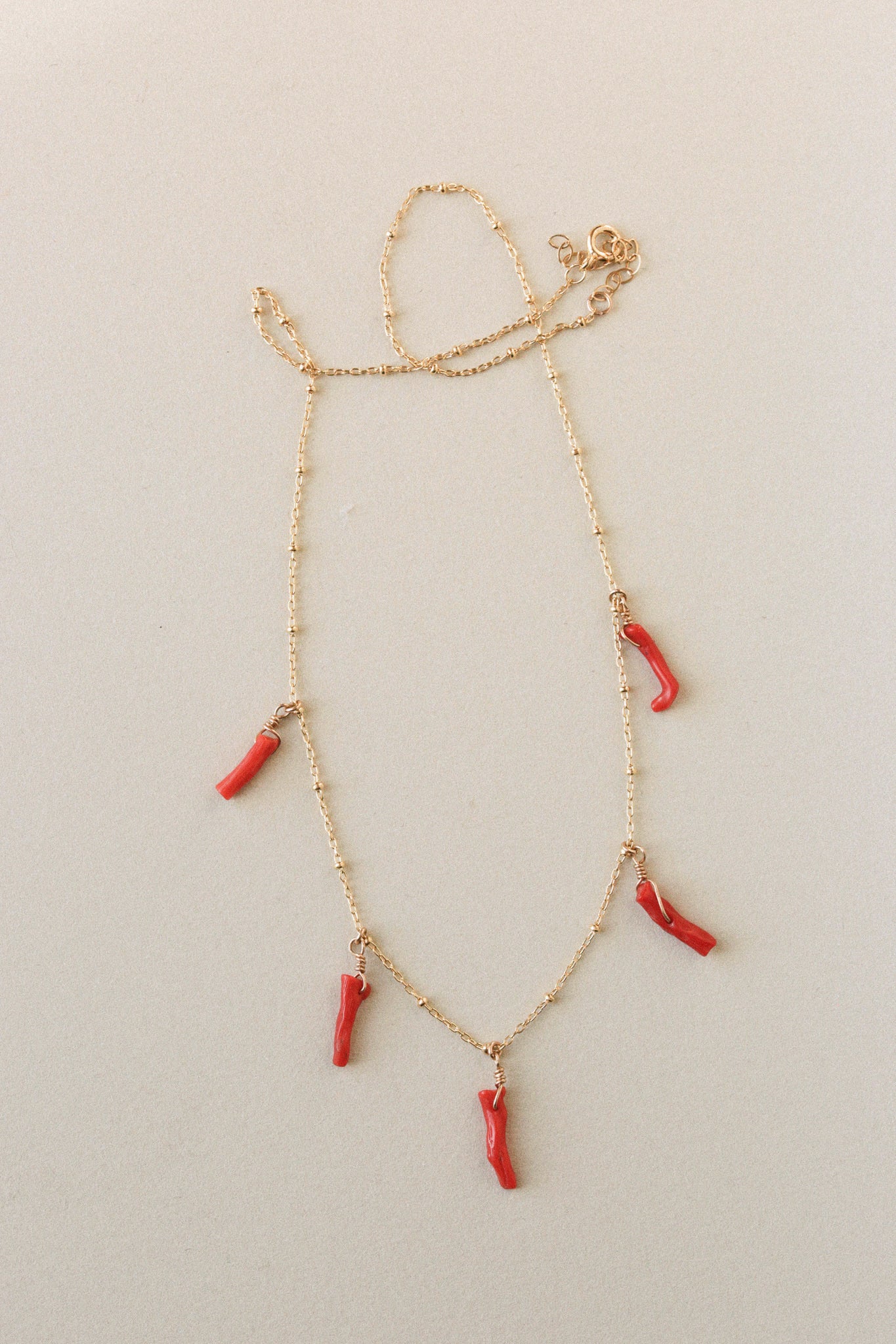 Coral Tag Necklace