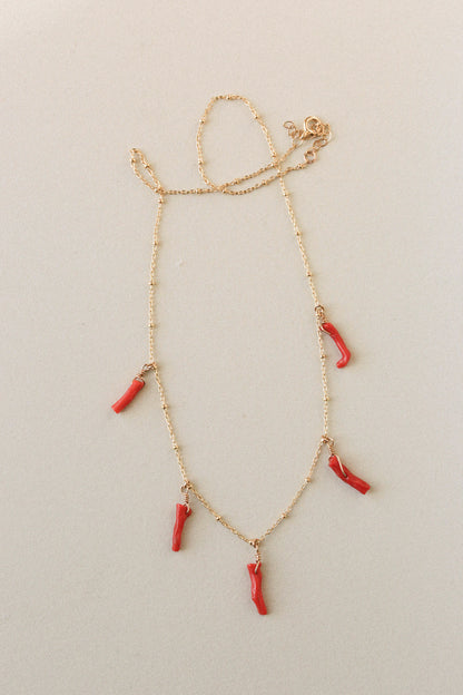 Coral Tag Necklace