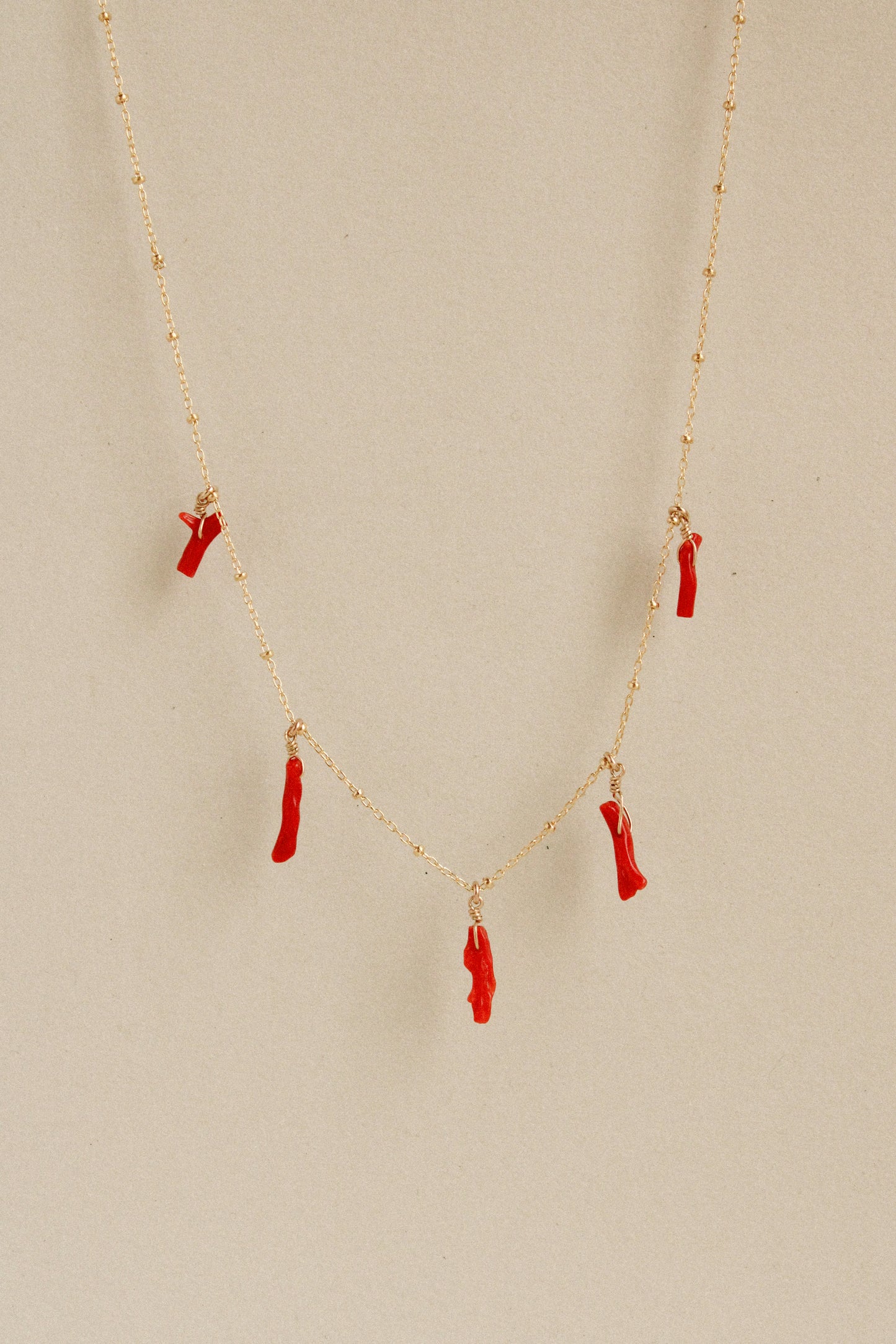 Coral Tag Necklace