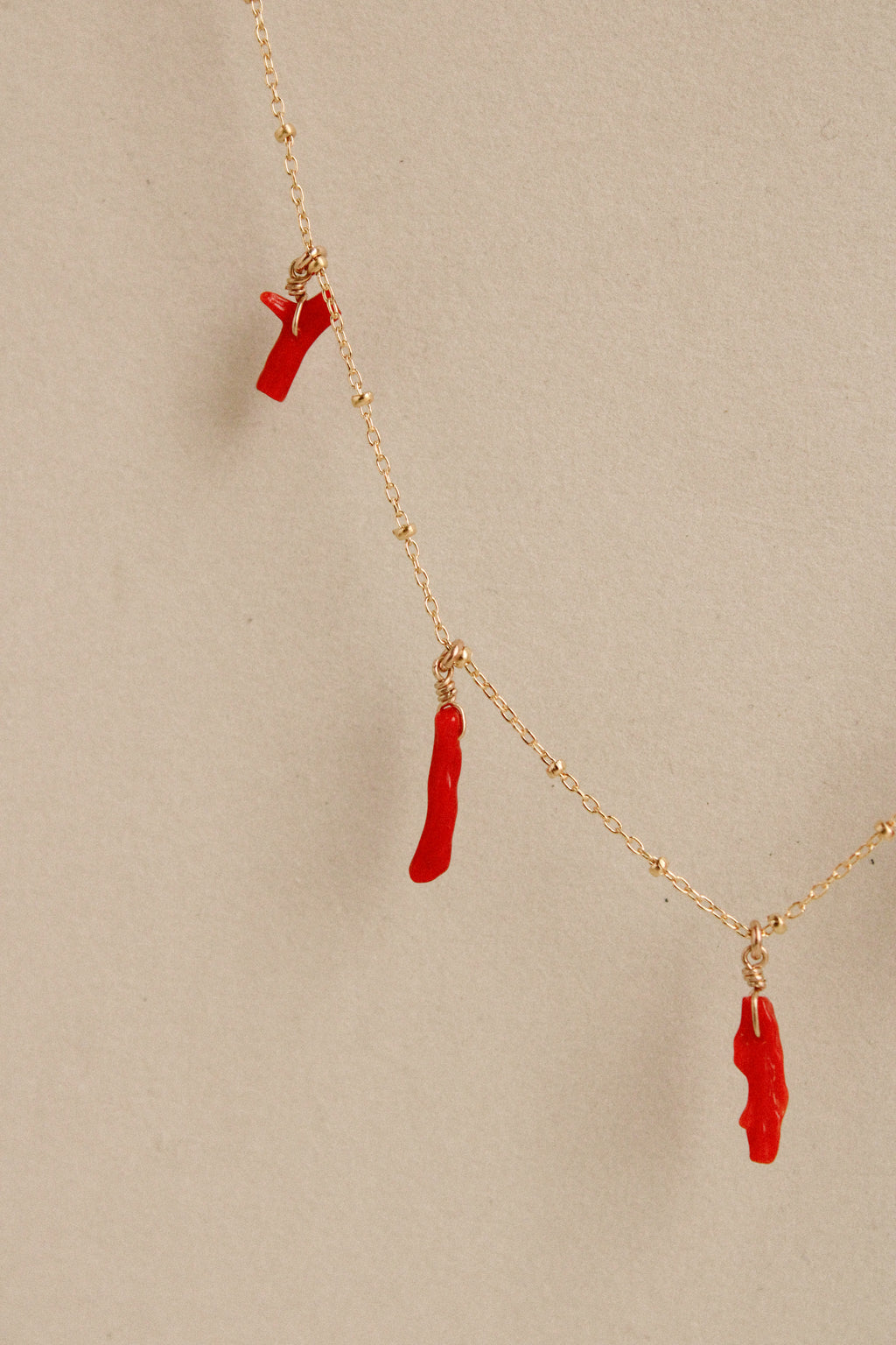 Coral Tag Necklace