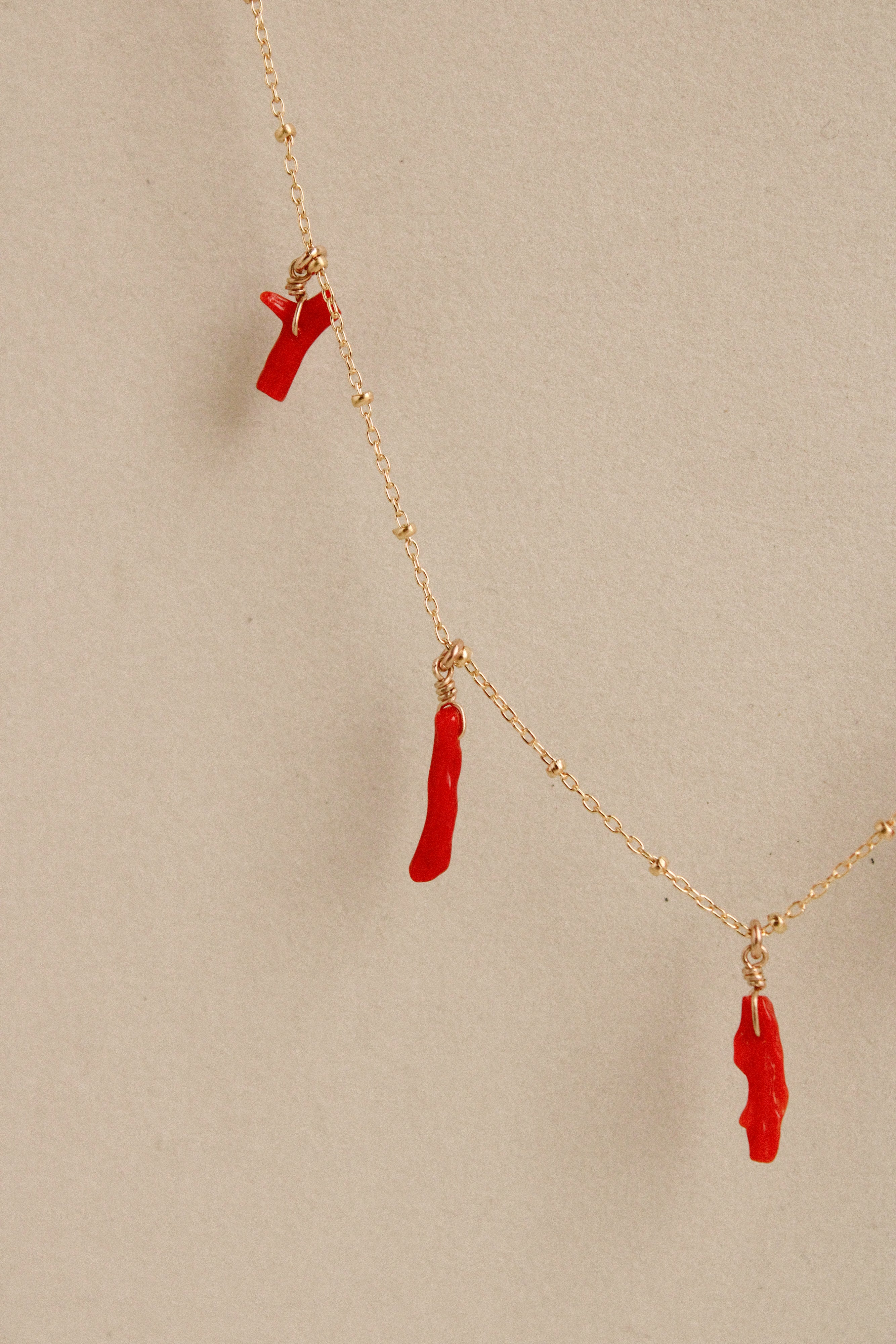 Coral Tag Necklace