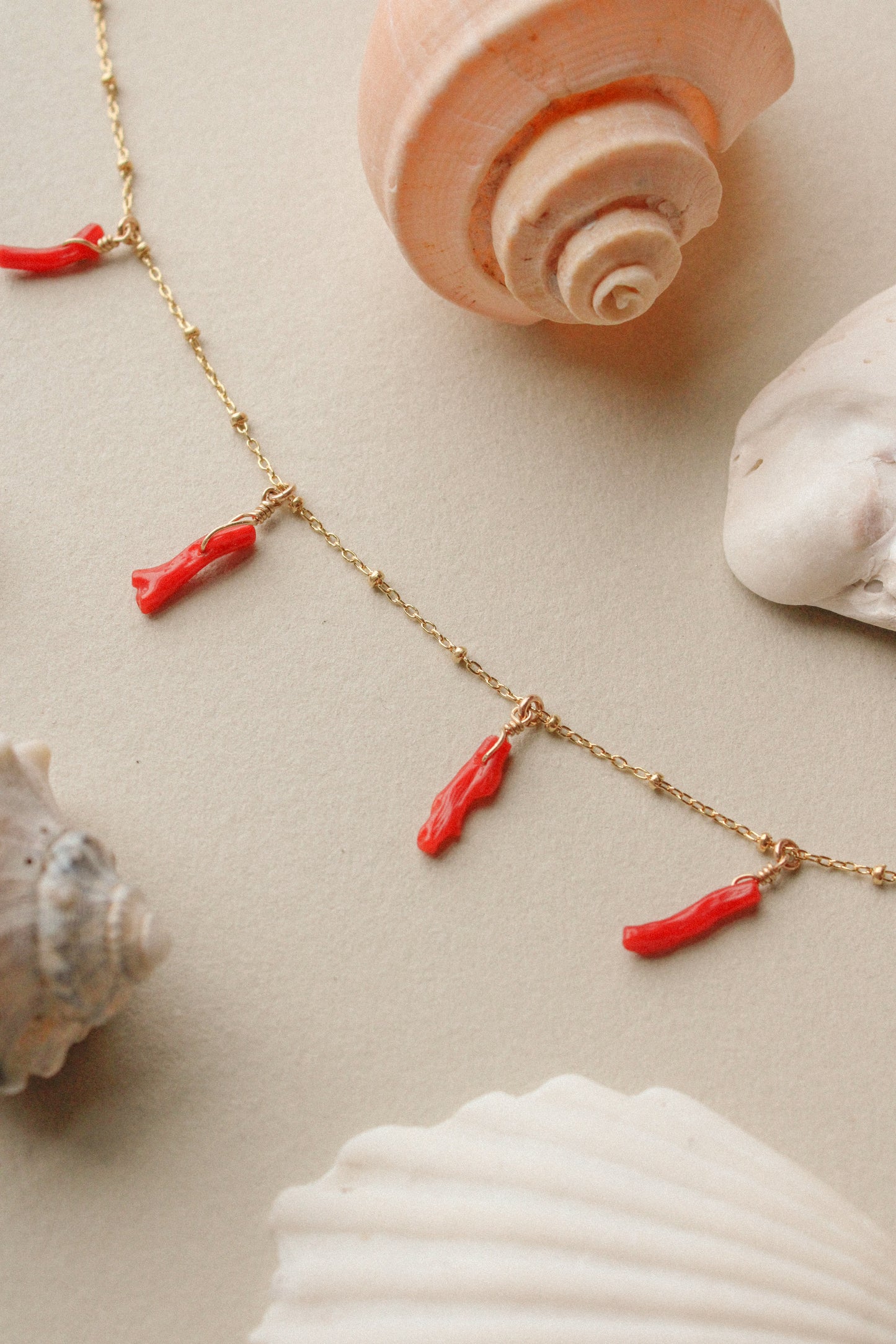 Coral Tag Necklace