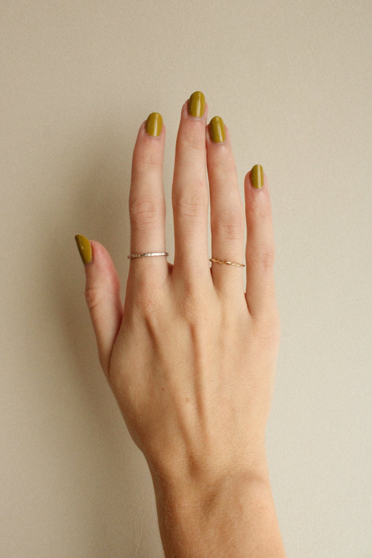 18k Hand Stamped Stacker