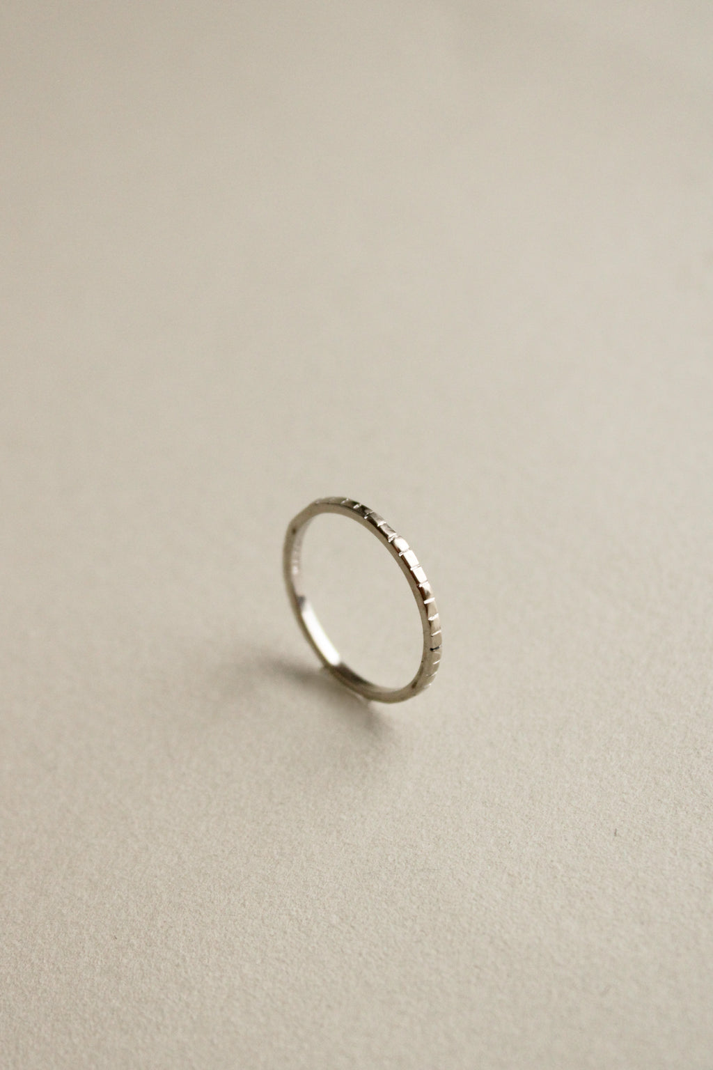 18k Hand Stamped Stacker