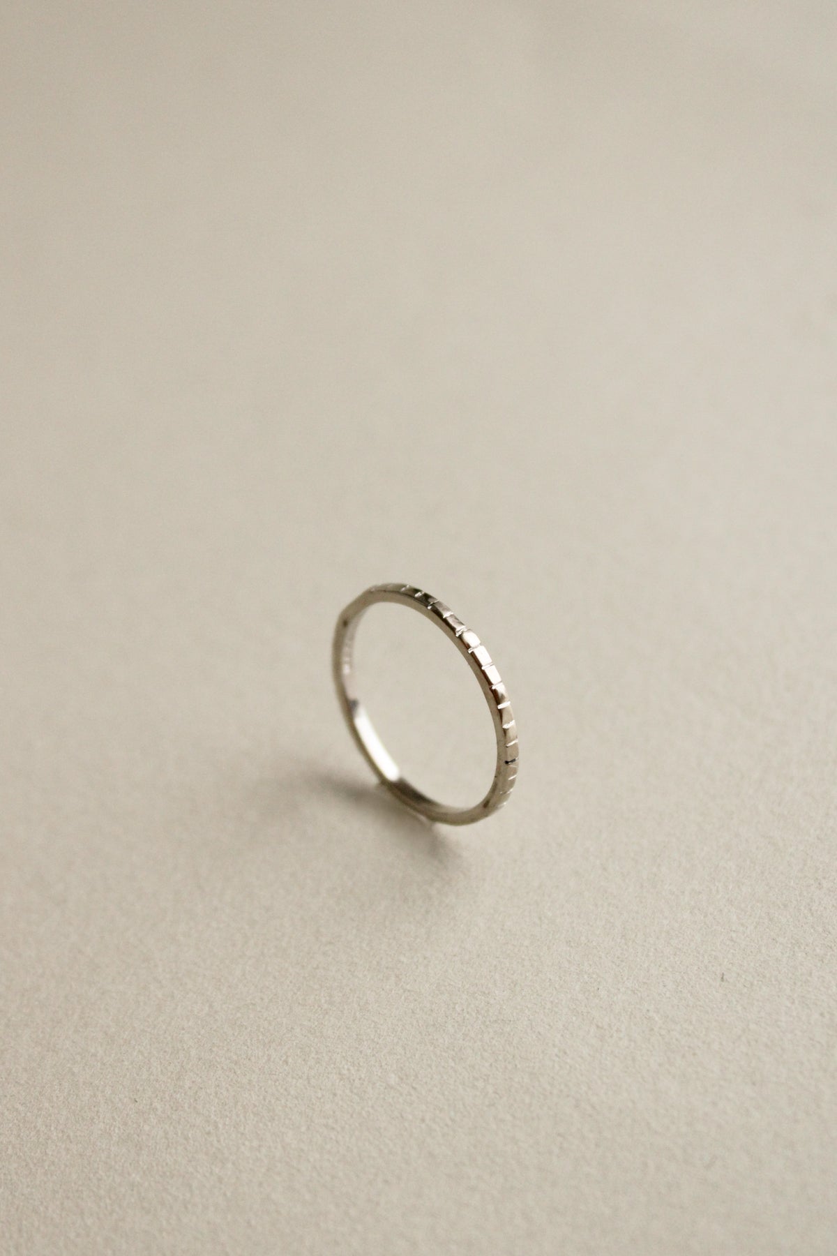 18k Hand Stamped Stacker