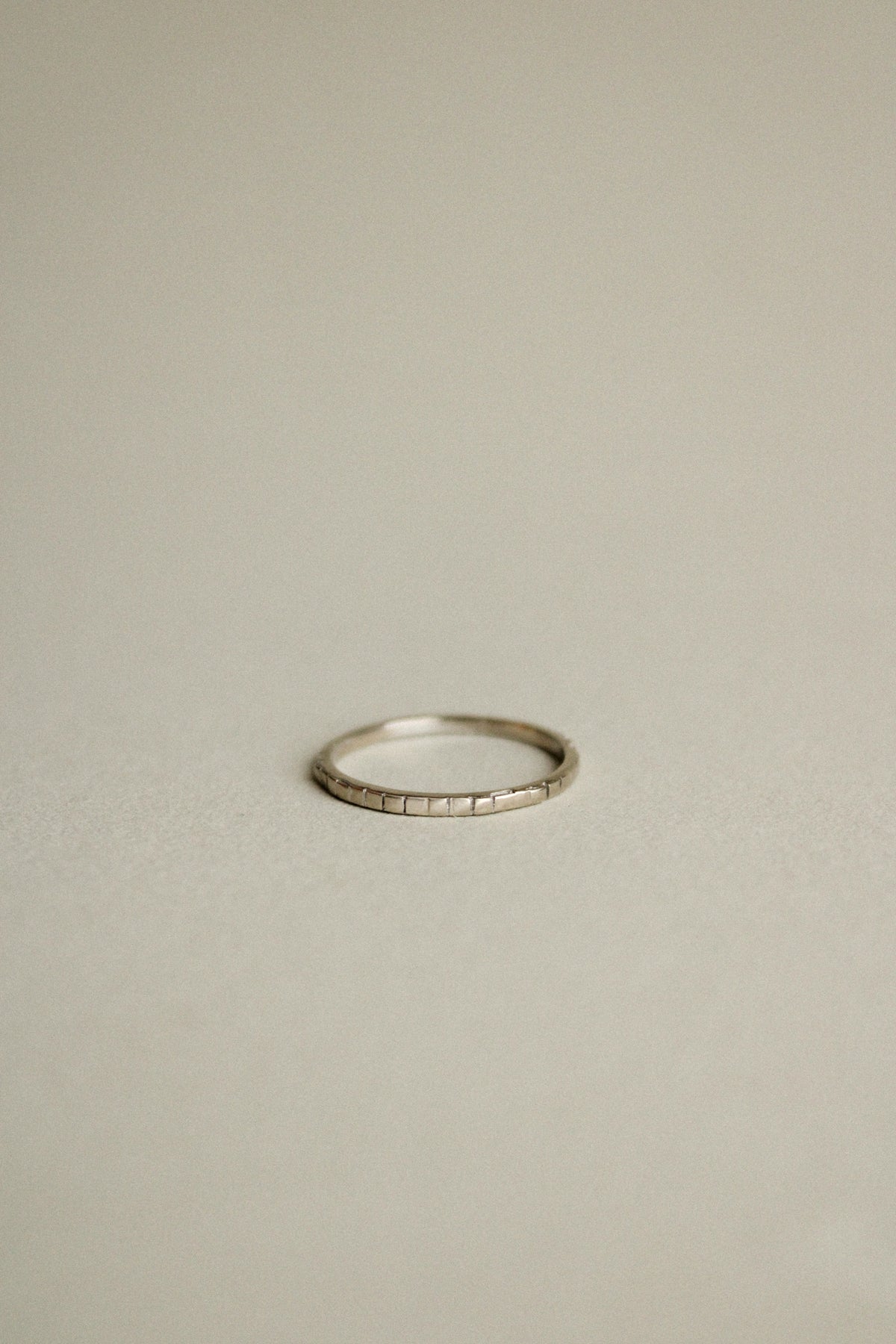 18k Hand Stamped Stacker