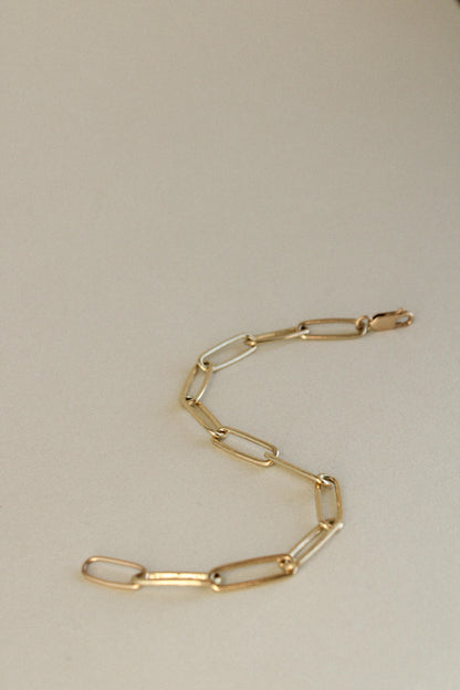 14k Heavy Paperclip Bracelet