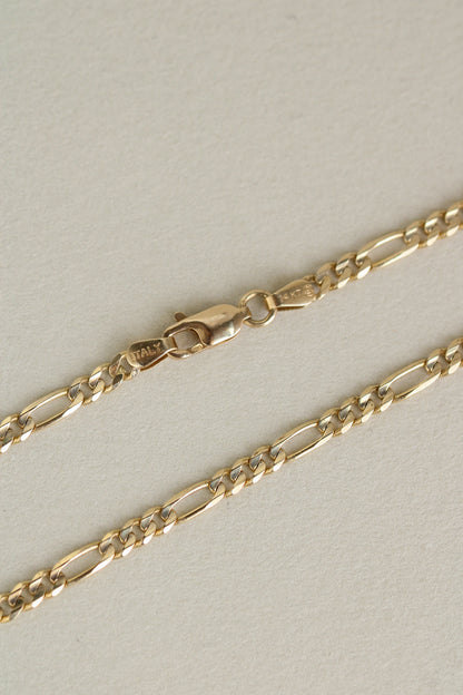 Vintage 14k Figaro Chain Bracelet