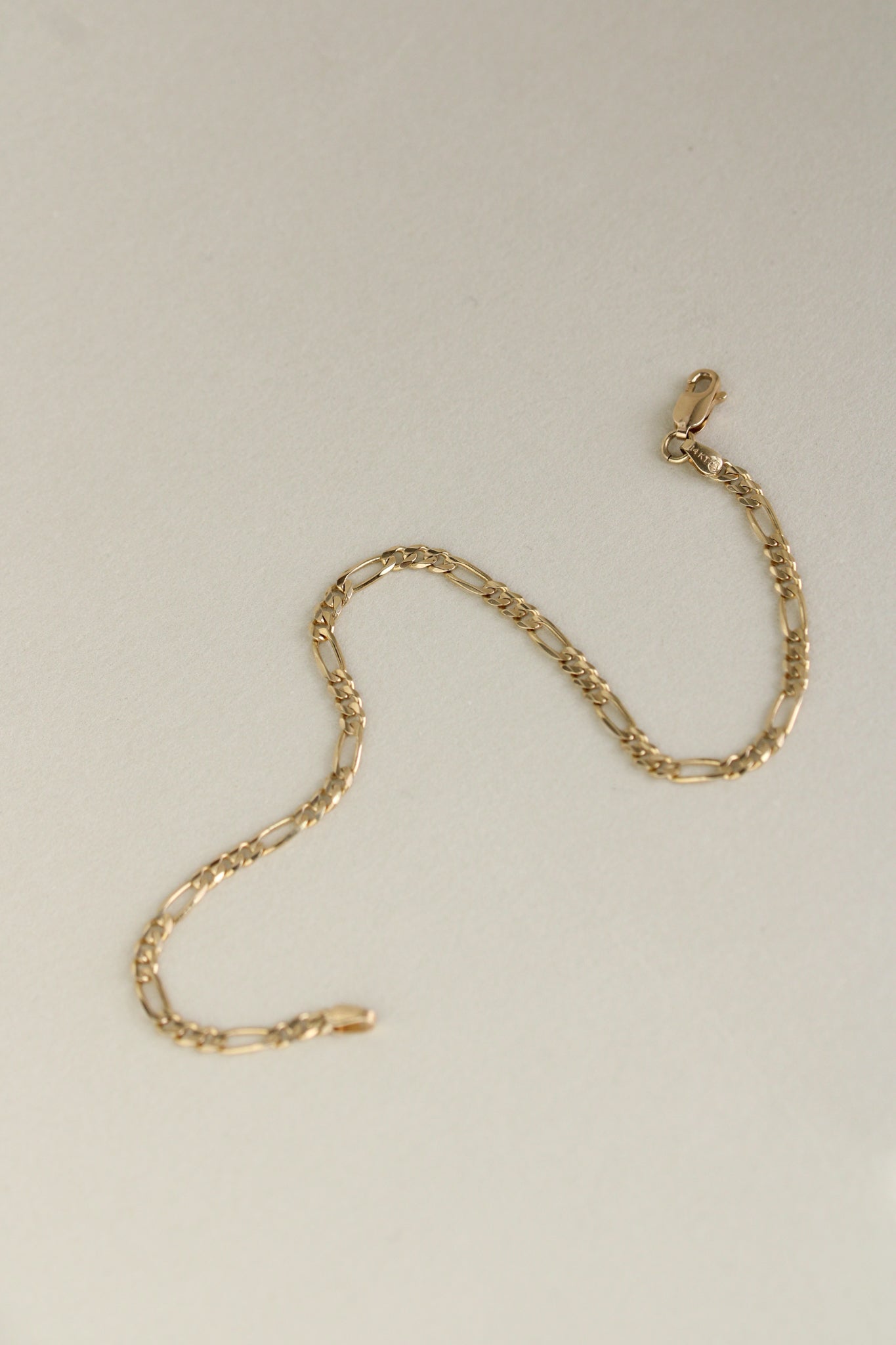 Vintage 14k Figaro Chain Bracelet
