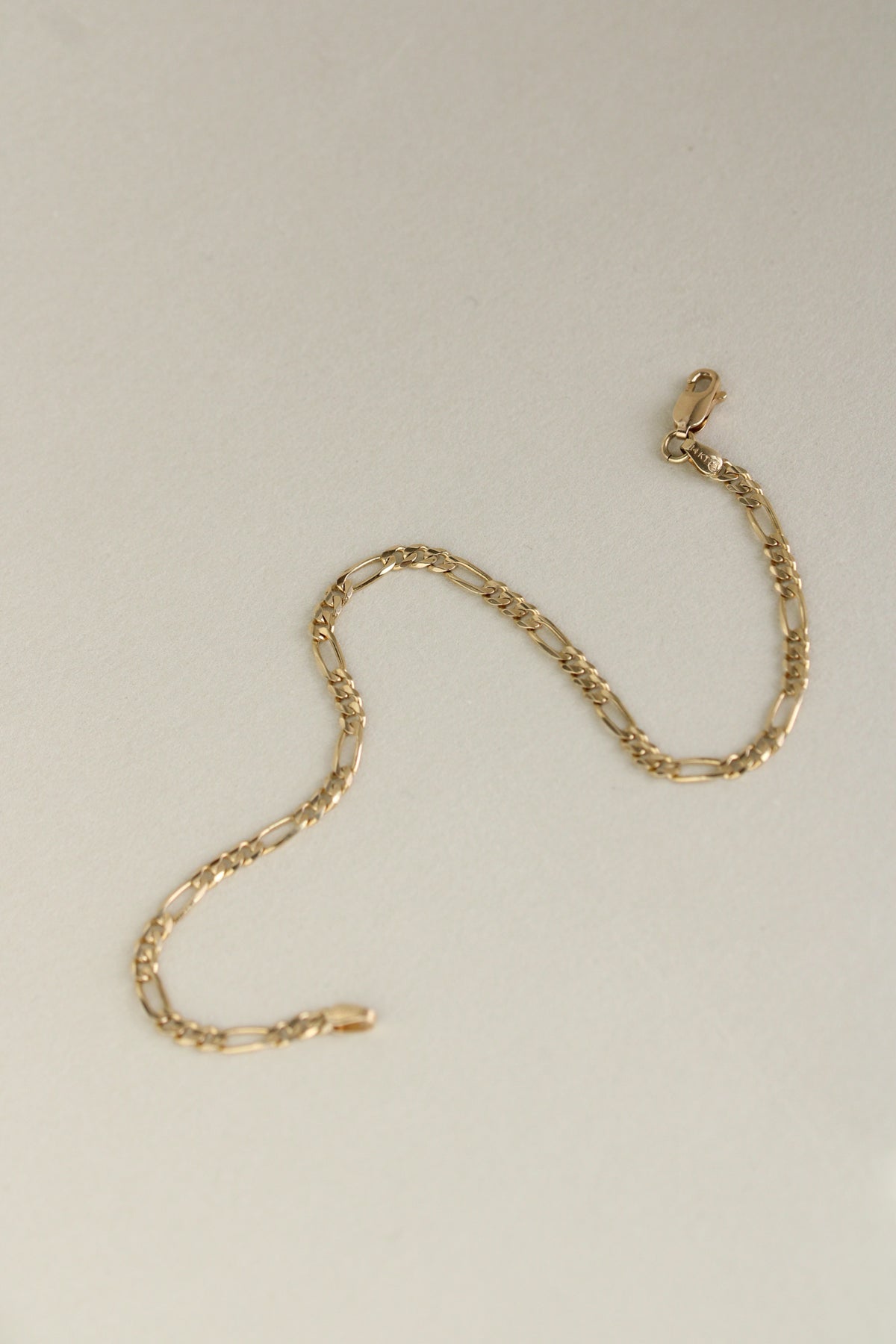 Vintage 14k Figaro Chain Bracelet