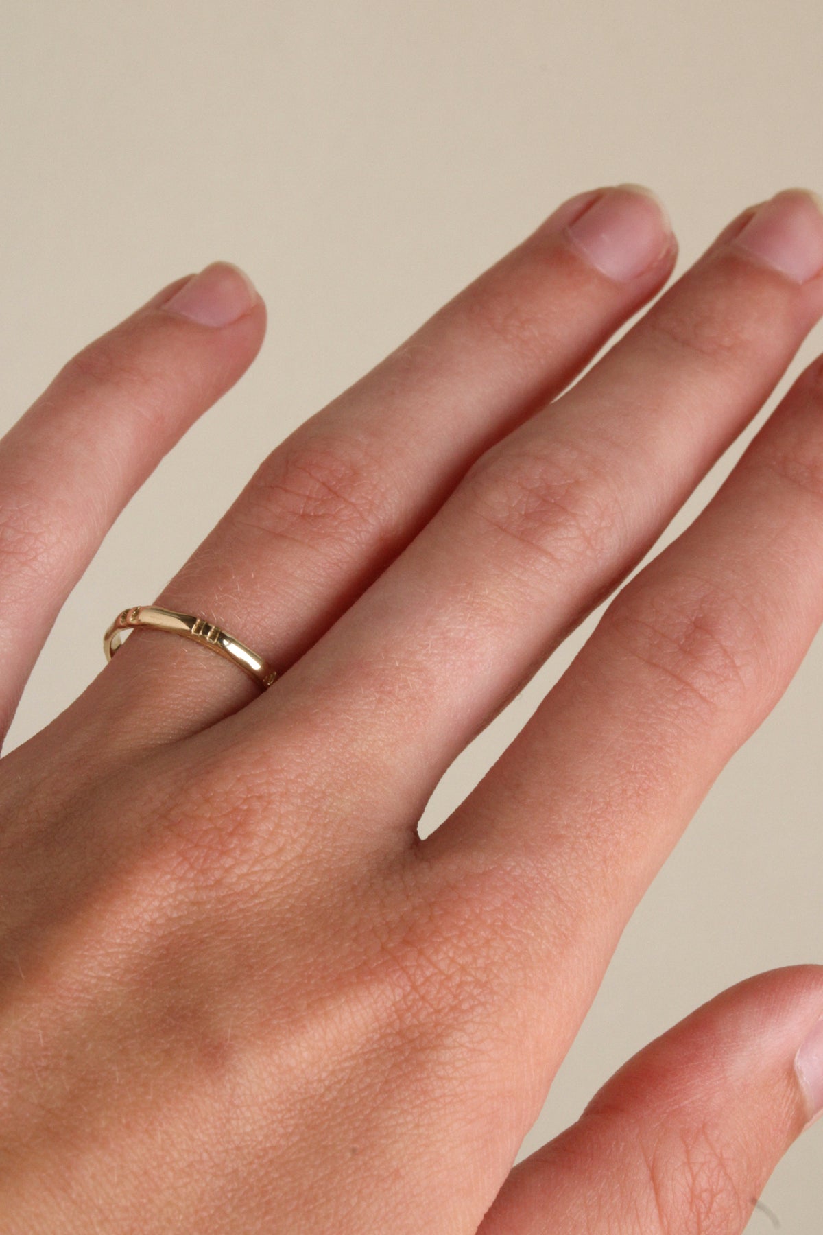 14k Bamboo Stacker Ring