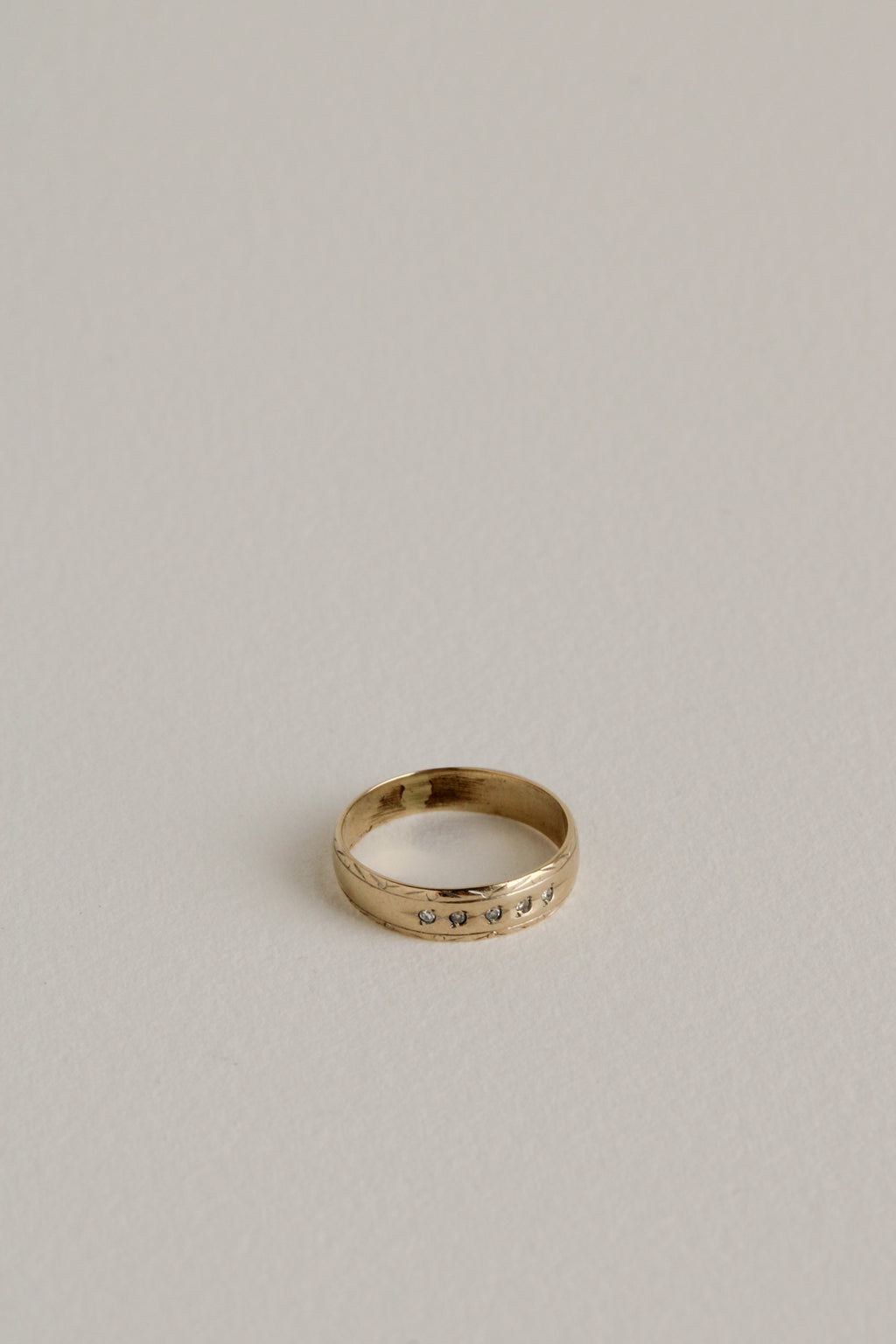10k Diamond Inlay Ring