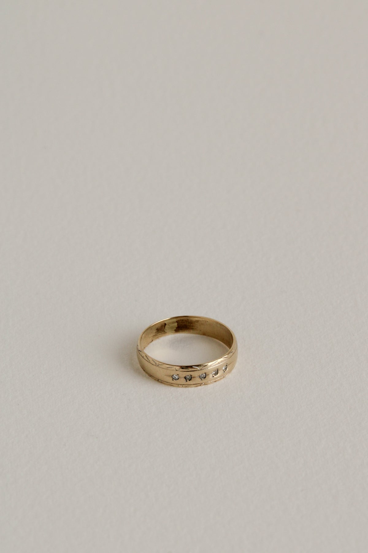 10k Diamond Inlay Ring