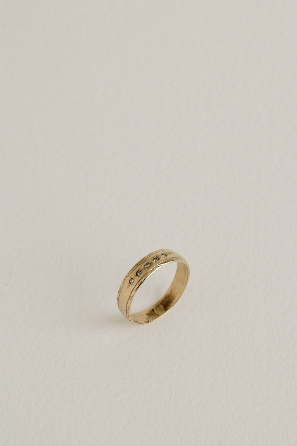 10k Diamond Inlay Ring