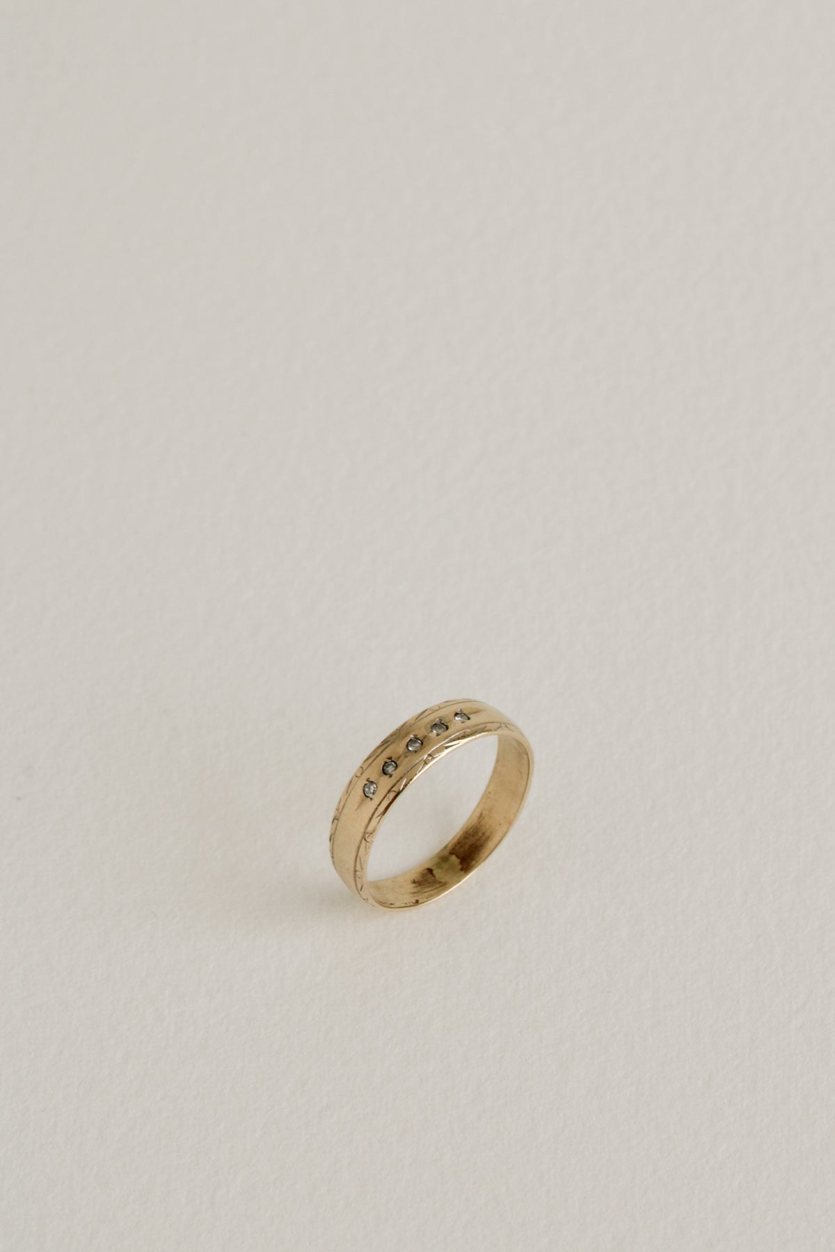 10k Diamond Inlay Ring
