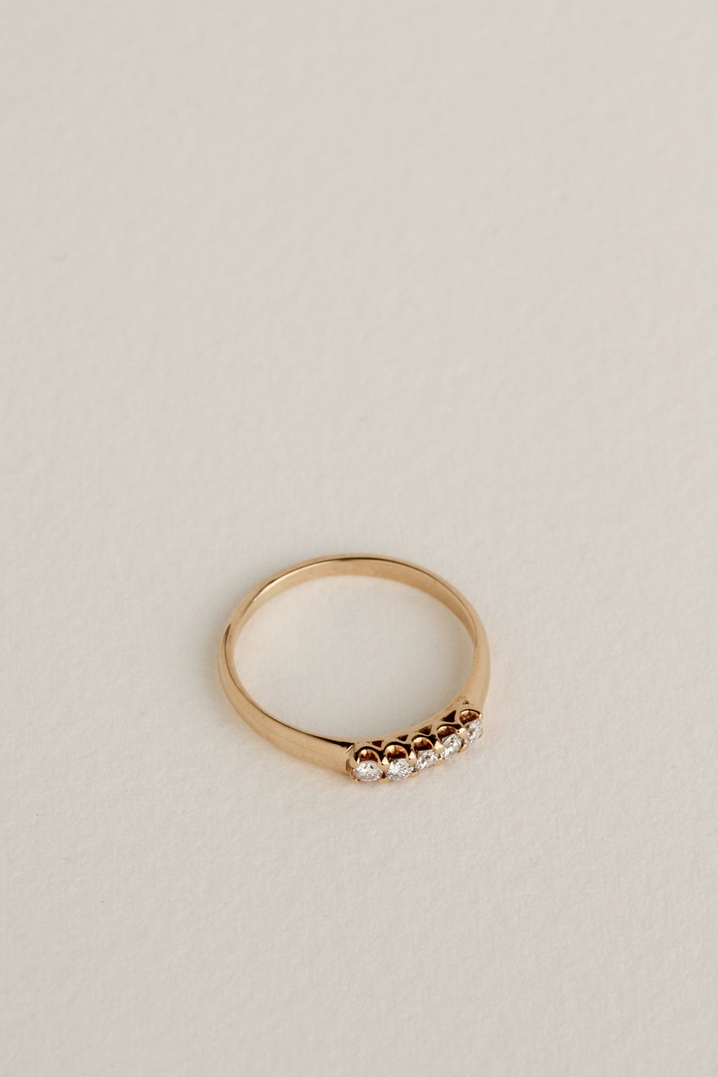 18k Five-Diamond Stacker Ring