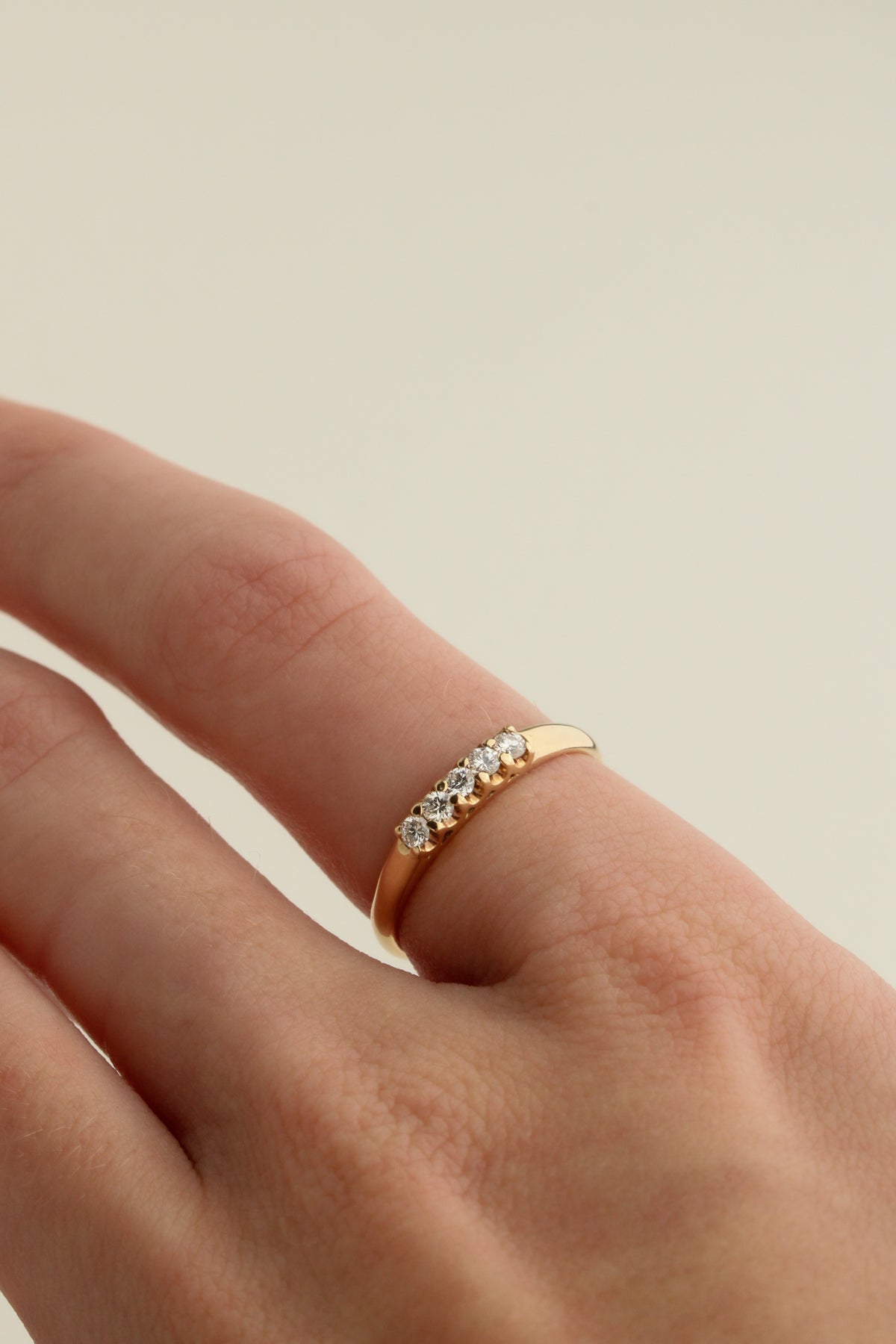 18k Five-Diamond Stacker Ring