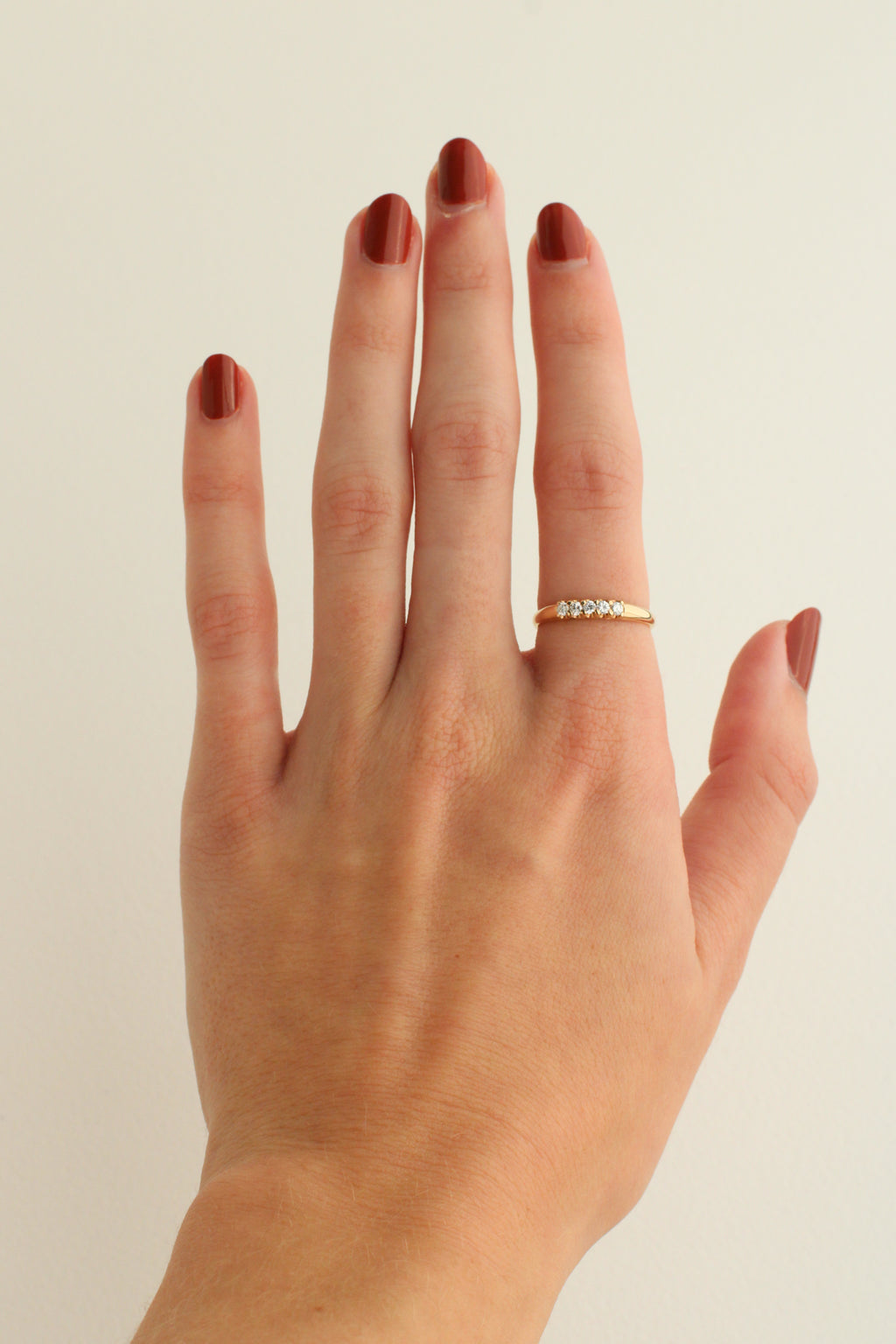 18k Five-Diamond Stacker Ring