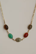 14k Heavy Stone Scarab Choker