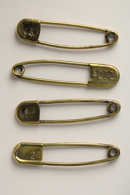 2 Pins1 Package Ant Gold Rose Vintage Decorative Safety Pins ABS Plated  B5192 Measures 2 5/8 Long 