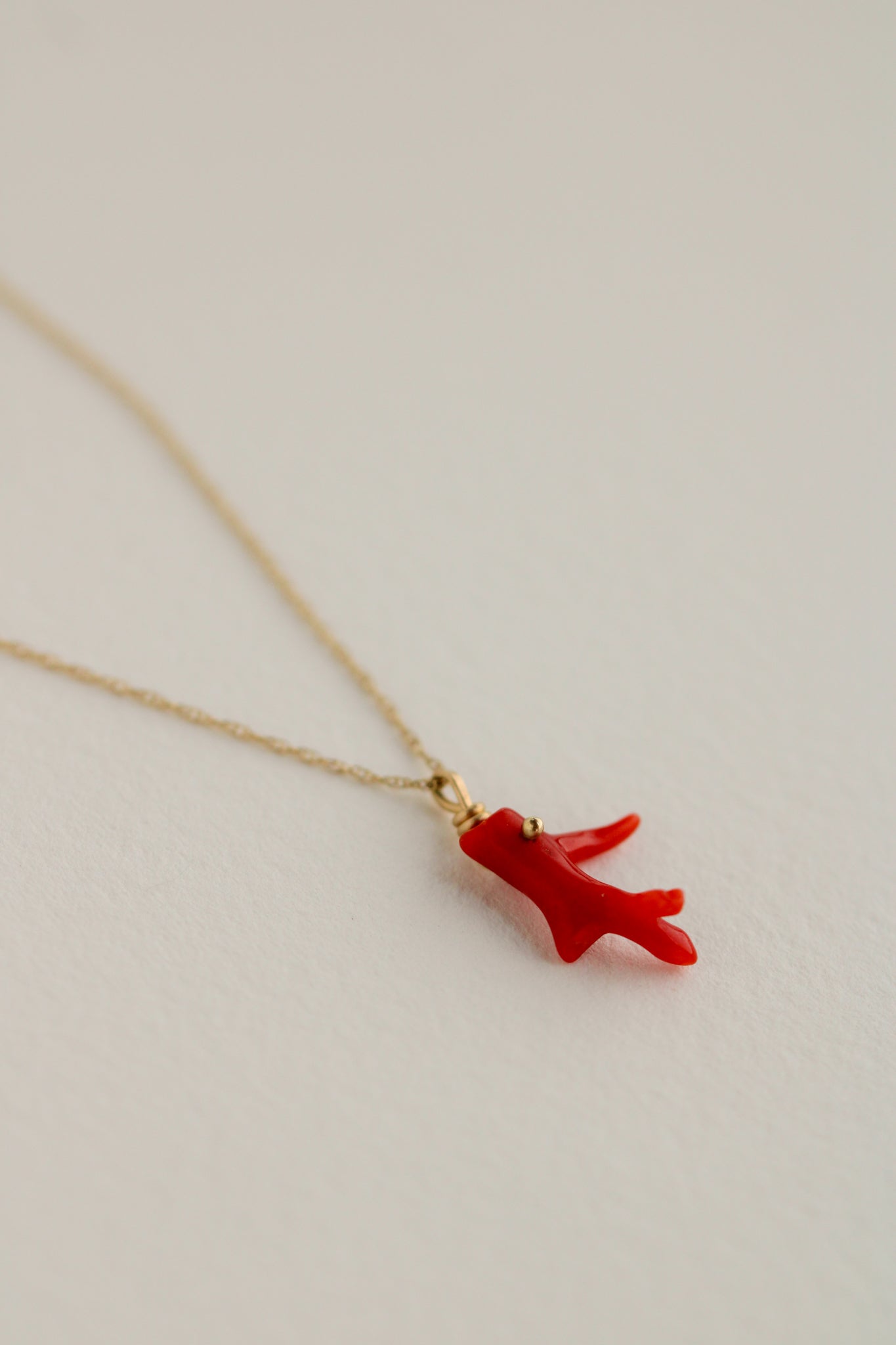 14k Coral Charm Necklace