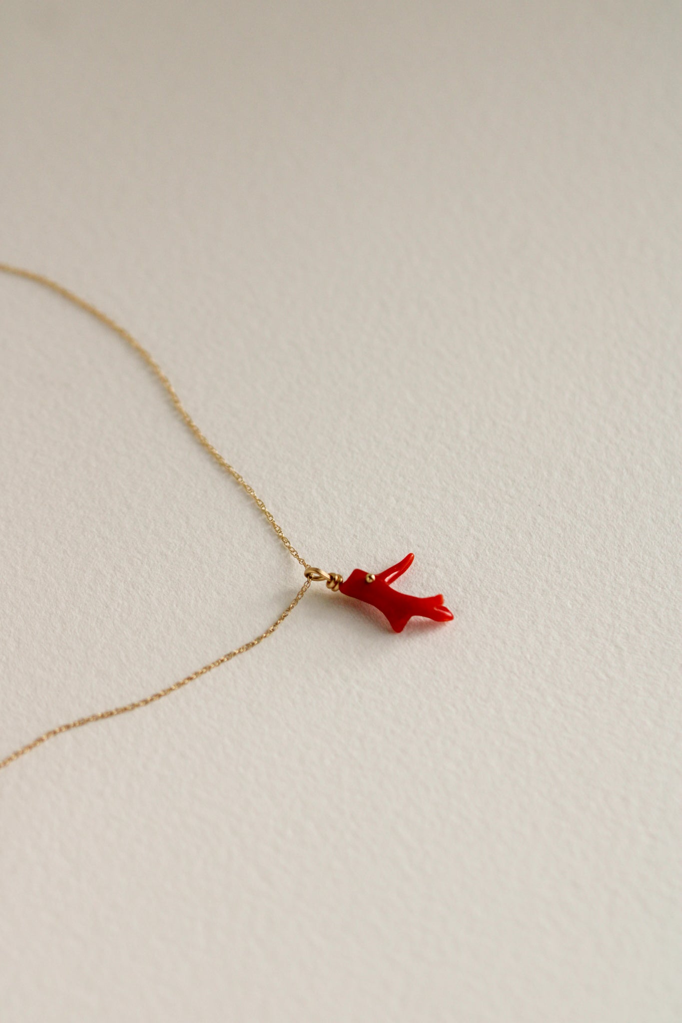 14k Coral Charm Necklace