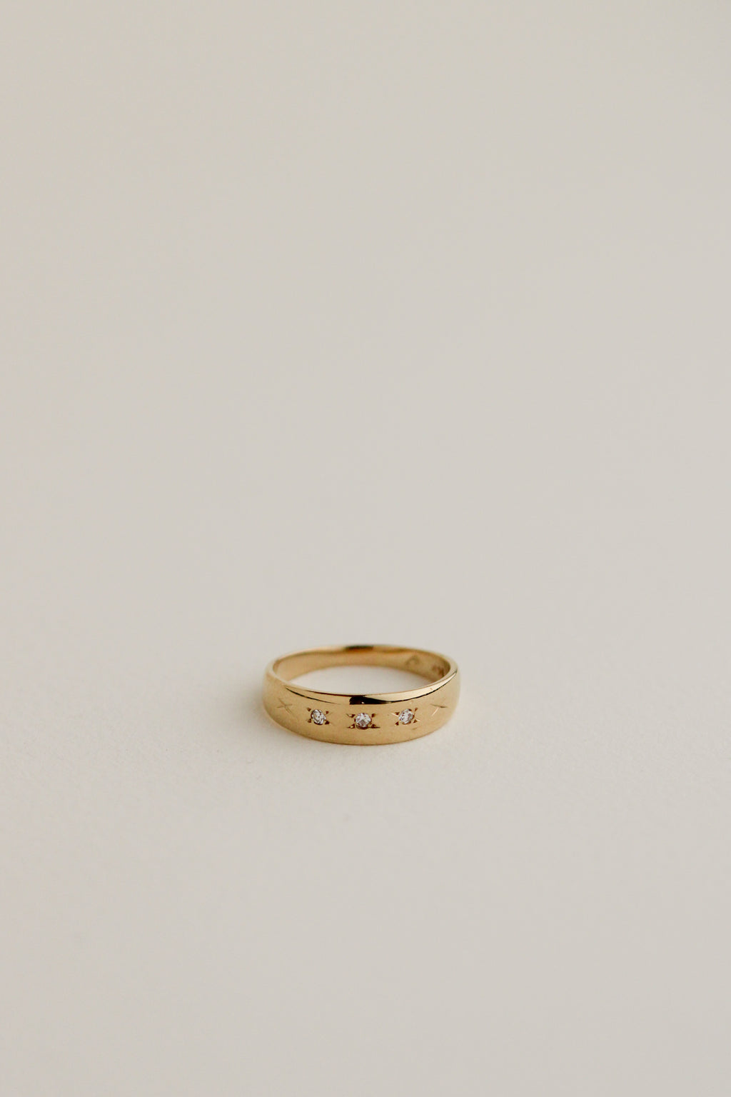 14k Tapered Dome Ring