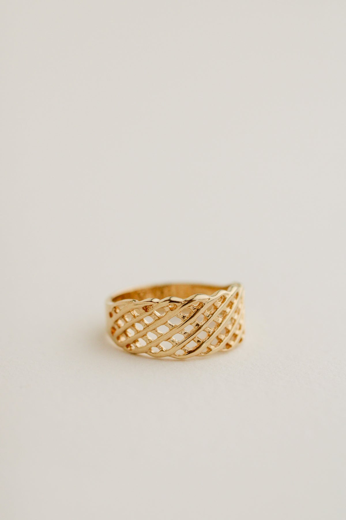 10k Basket Weave Ring