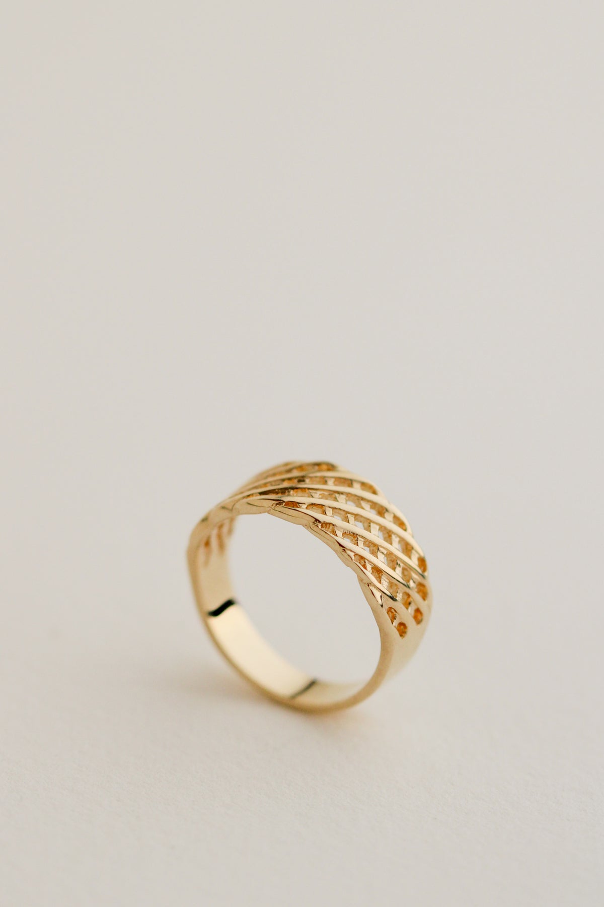 10k Basket Weave Ring