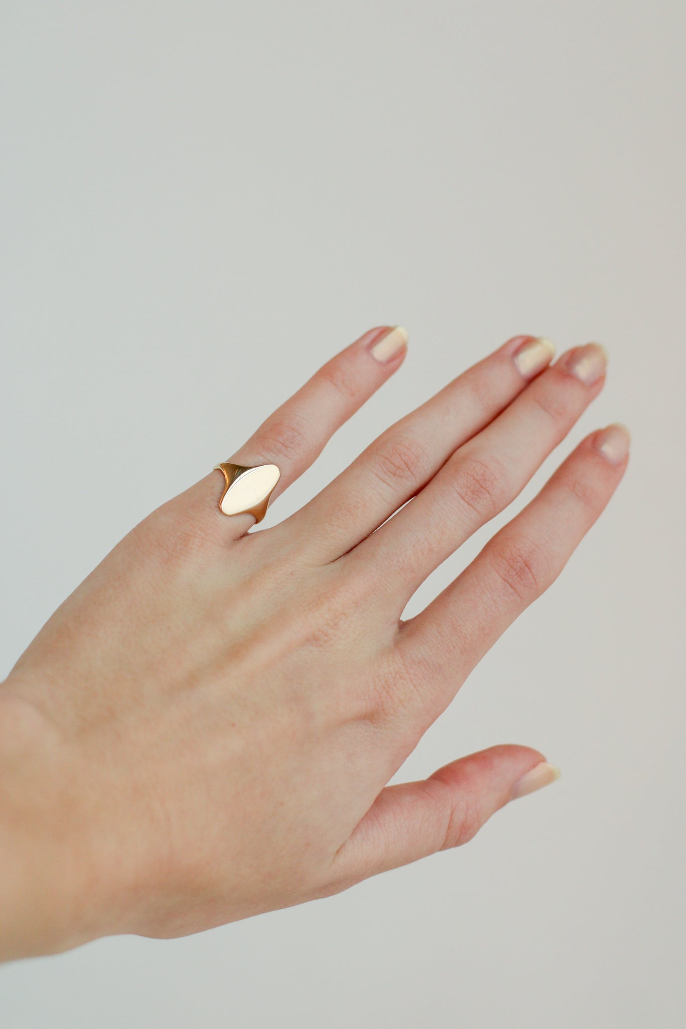 10K White Gold Pinky Signet Ring