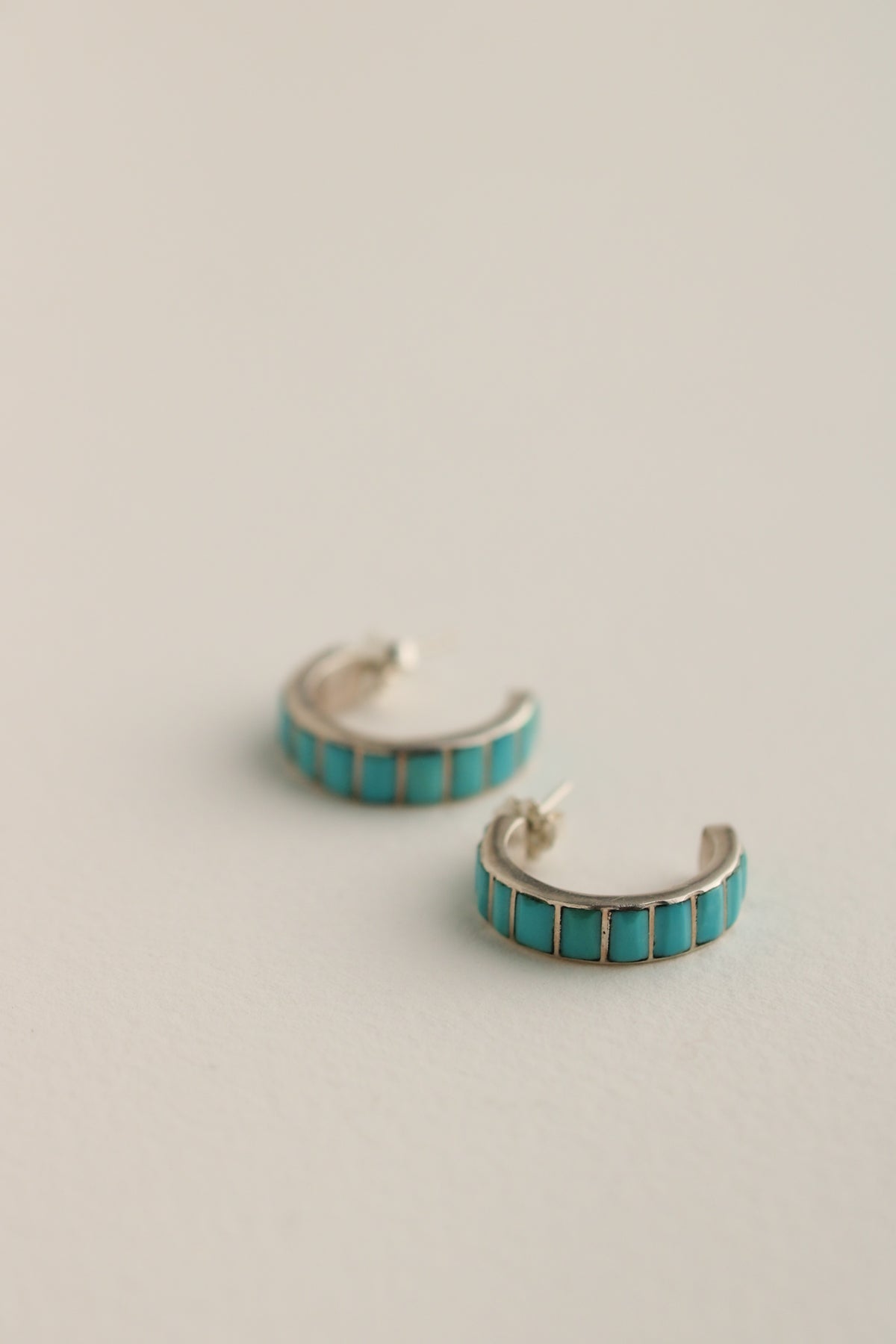 Sterling & Turquoise Hoops