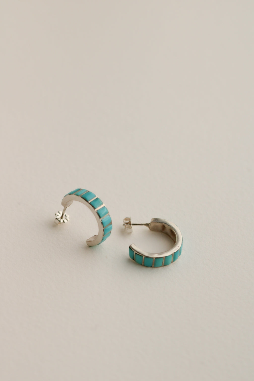 Sterling & Turquoise Hoops